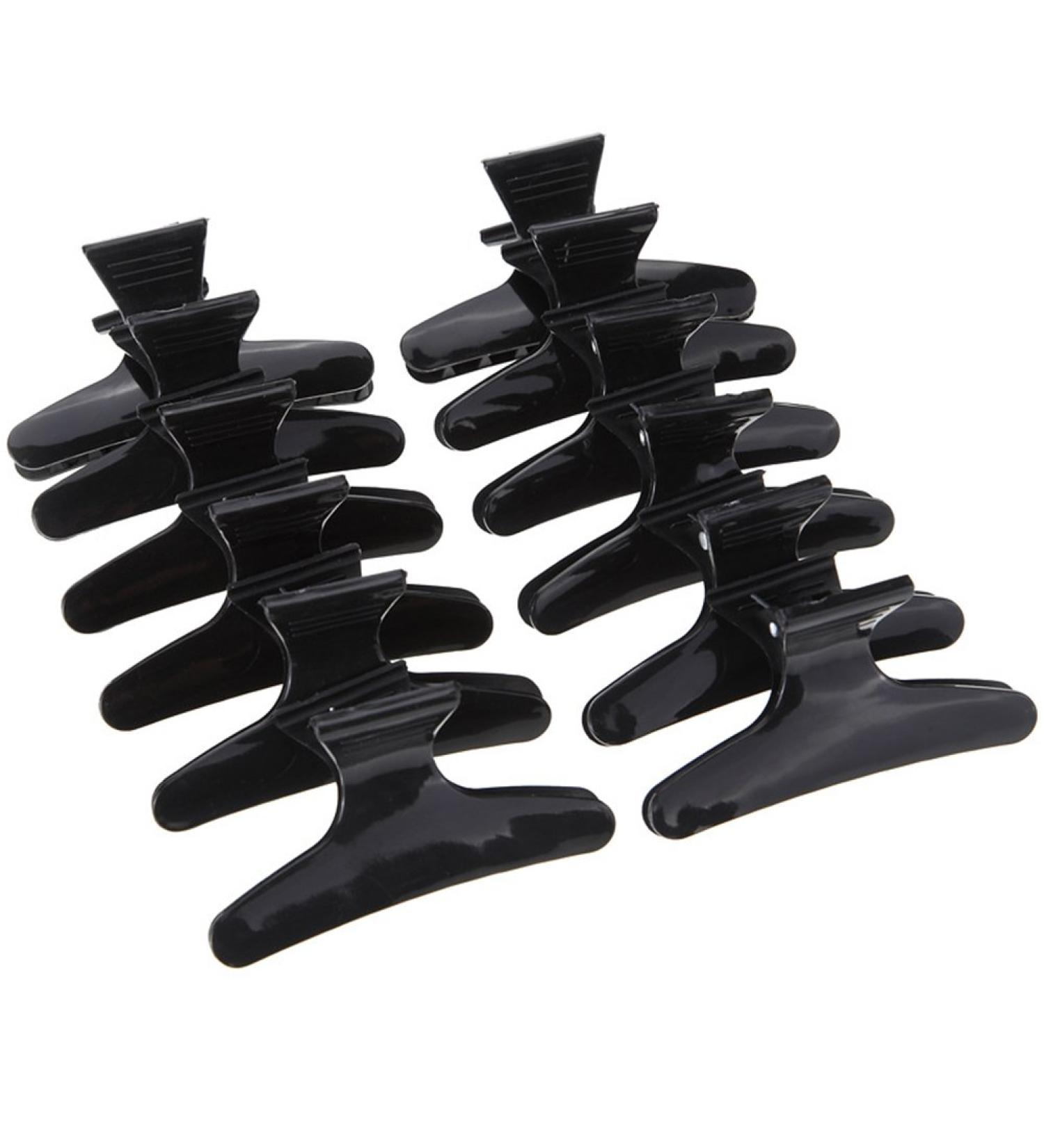 12 Black Hair Clips - Pro Salon Hair Clip Clamps & Hairpins for Hairdressing | International Shipping - Buy Online on GoSupps.com