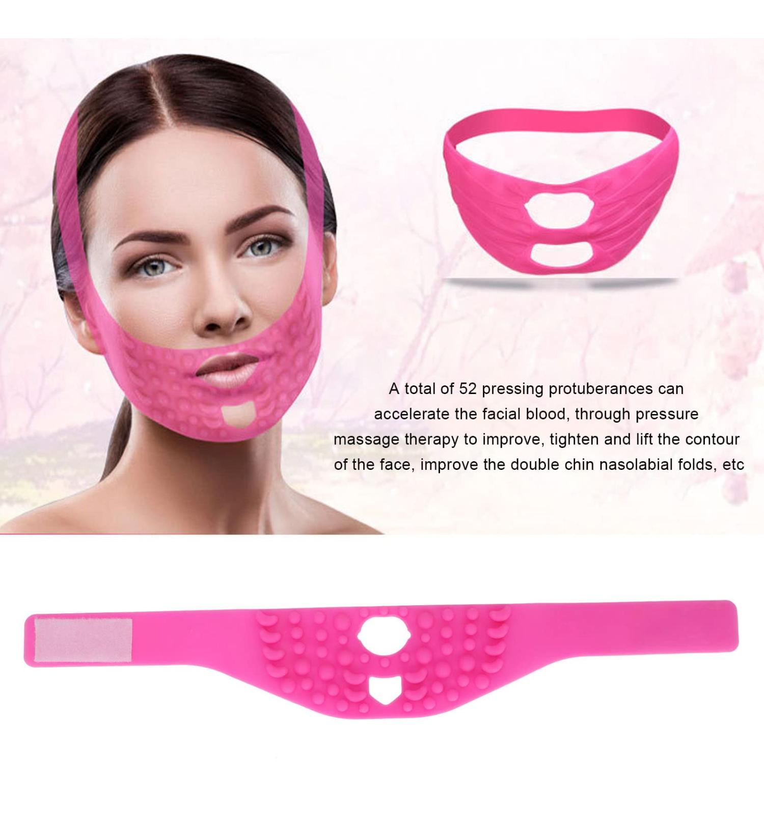 V Shaped Slimming Face Mask - Silicone Facial Lifting Strap for Double Chin Reduction | Contouring & Firming Bandage for Women - Buy Online on GoSupps.com