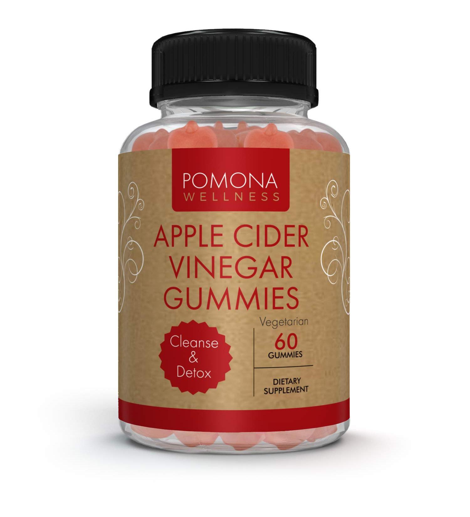 Pomona Wellness Apple Cider Vinegar Gummies with B Vitamins - Immune Support, Detox & Cleanse - 60 Count - Buy Online on GoSupps.com