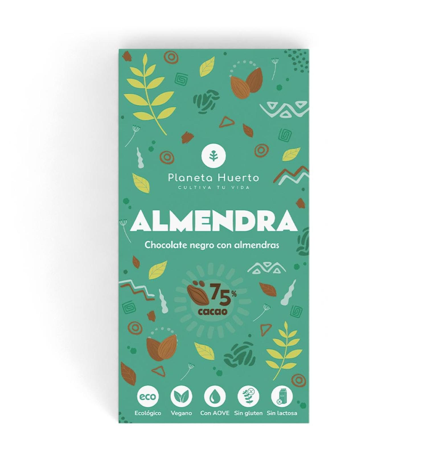 Tablette chocolat noir 75 % aux amandes Eco Planeta potager 100 g - Buy Online on GoSupps.com