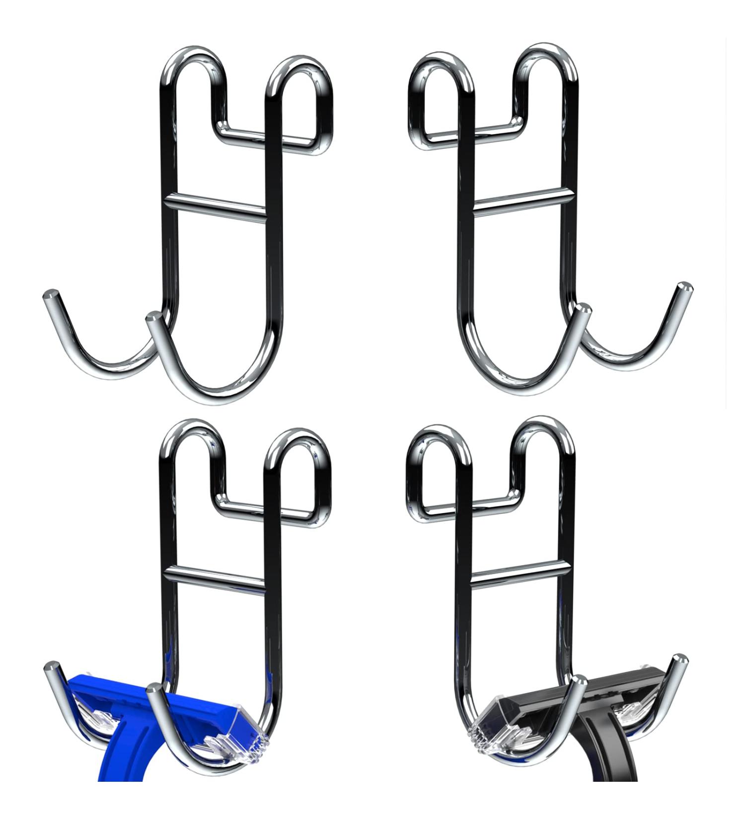 Starich Shower Caddy Hook Set | 4-Piece Silver Razor Holder & Shower Hooks for Luffa - Buy Online on GoSupps.com