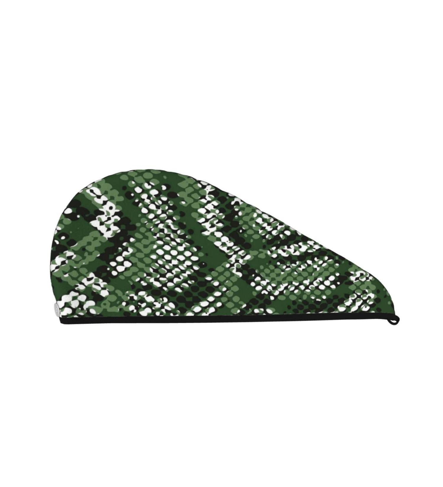 Green Snakeskin Microfiber Hair Towel - Soft Super Absorbent & Quick Dry Hair Wrap for Women with Long Curly & Thick Hair - Buy Online on GoSupps.com