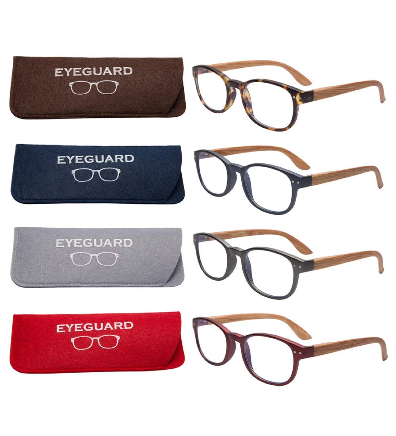 EYEGUARD 4 Pack Reading Glasses - Blue Light Blocking Lightweight Anti-Glare Readers for Men & Women - Spring Hinge Mix 1.75x - Ideal for Computer Use - Buy Online on GoSupps.com