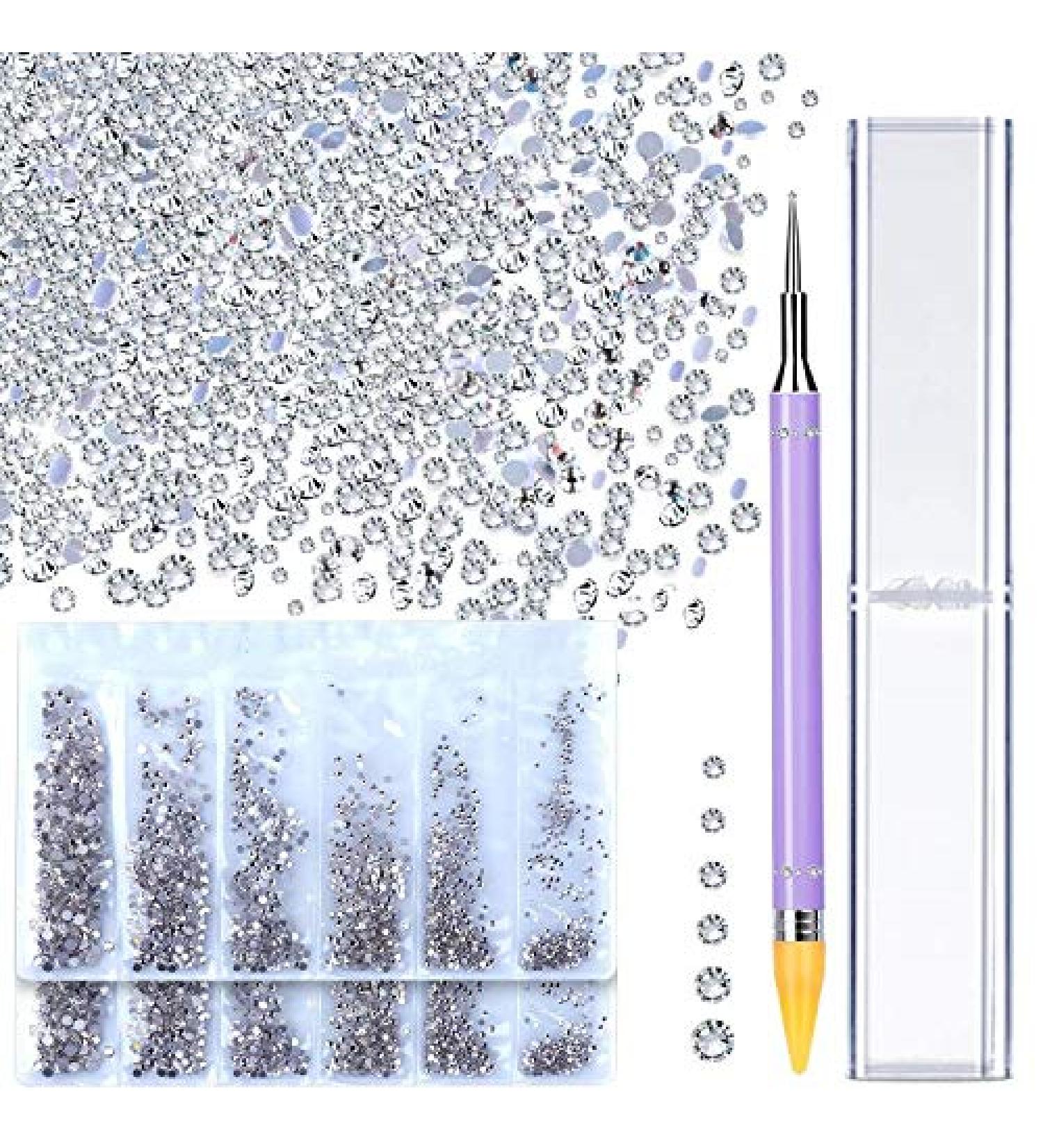 3456pcs Crystal Rhinestones with Wax Pen Picker - Teenitor 6 Mixed Sizes Flatback Nail Crystals Diamonds for DIY Crafts & Makeup - Buy Online on GoSupps.com