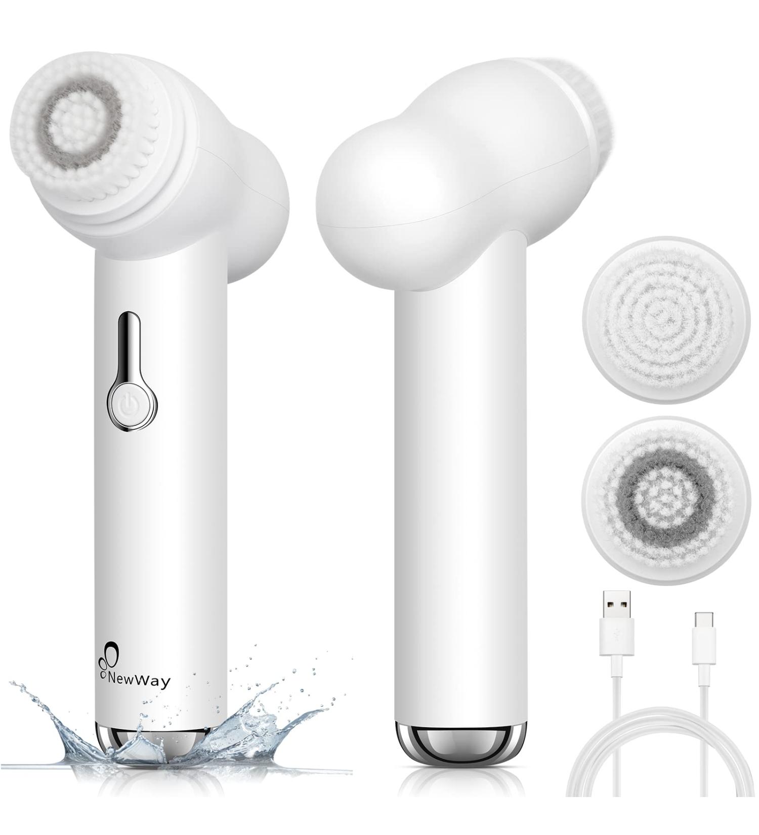 Rechargeable Waterproof Facial Cleansing Brush | 2 Brush Heads | Sonic & Rotation | Exfoliating Blackhead Removal | 3 Vibrating Settings - Buy Online on GoSupps.com