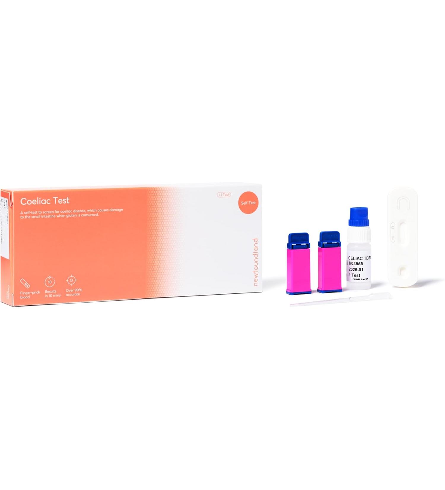 Newfoundland Coeliac Disease Test Kit - Gluten Sensitivity Detection - 99% Accurate Home Test for Gluten Allergy - Blood Sample Testing - CE Certified - 1pc Celiac Test Kit - Buy Online on GoSupps.com