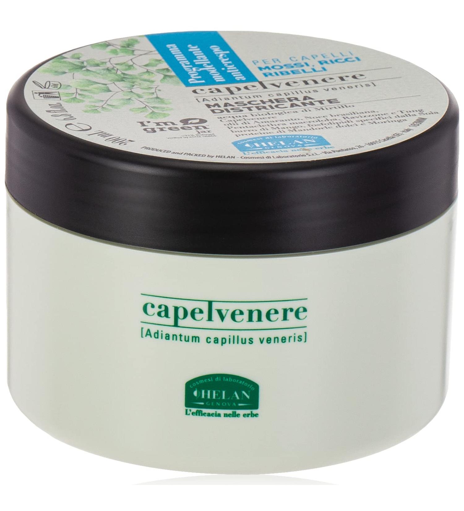 Helan Capelvenere - Detangling Hair Mask for Curly Wavy & Rebellious Hair with Sweet Almond Proteins & Mango Butter - Hair Masks for Dry Damaged Hair Anti Frizz Hair Products - Made in Italy 200 ml - Buy Online on GoSupps.com