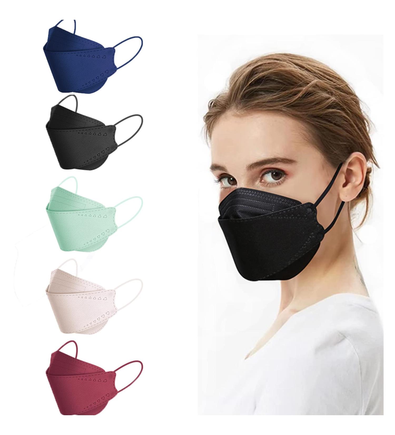 50PCS KF94 Black Disposable Face Masks Mix-Navy 4-Ply Protection 3D Face Shield for Adults - Buy Online on GoSupps.com