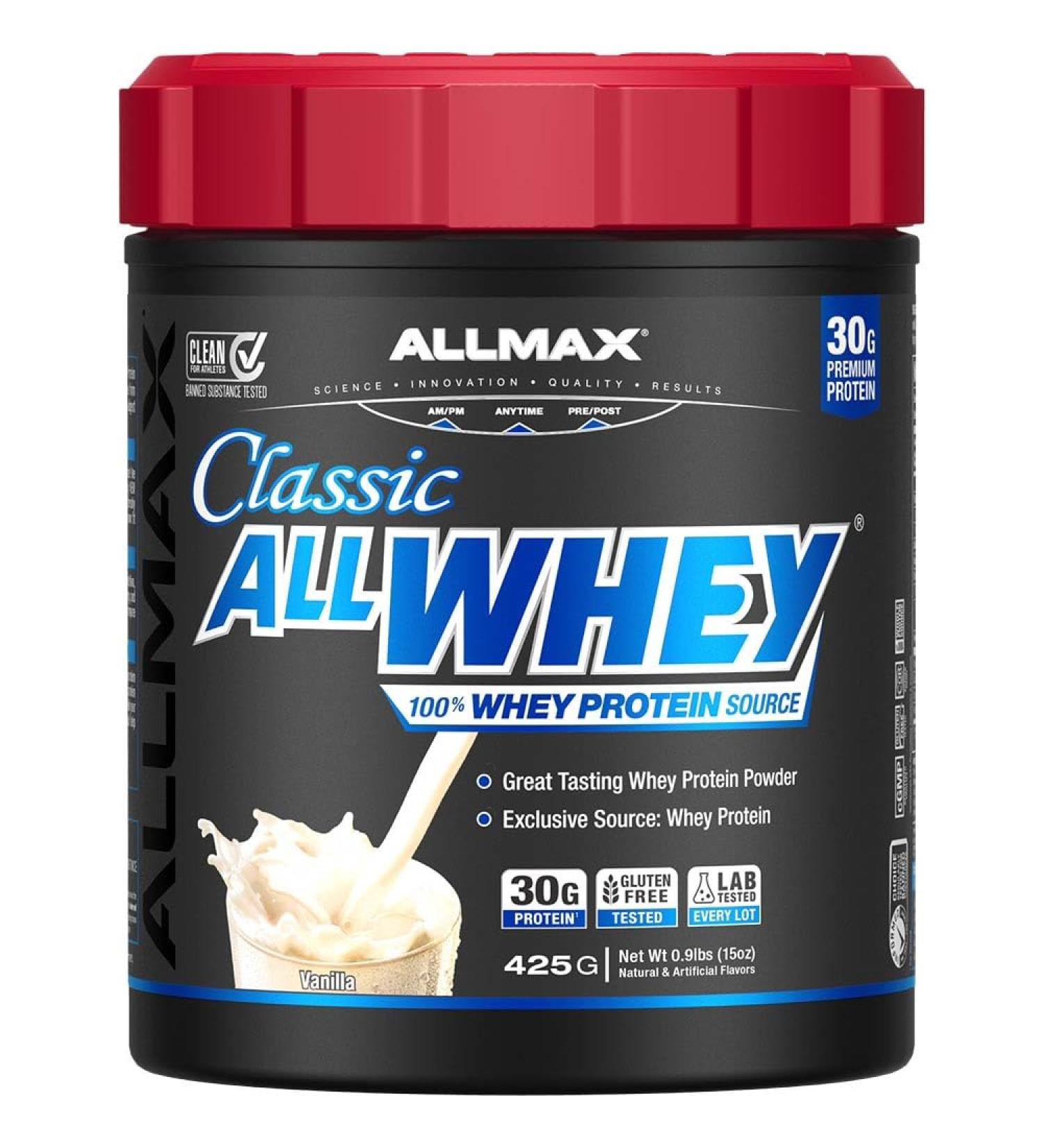 ALLMAX Nutrition AllWhey Classic Whey Protein (0.9 Pound Vanilla) - Buy Online on GoSupps.com