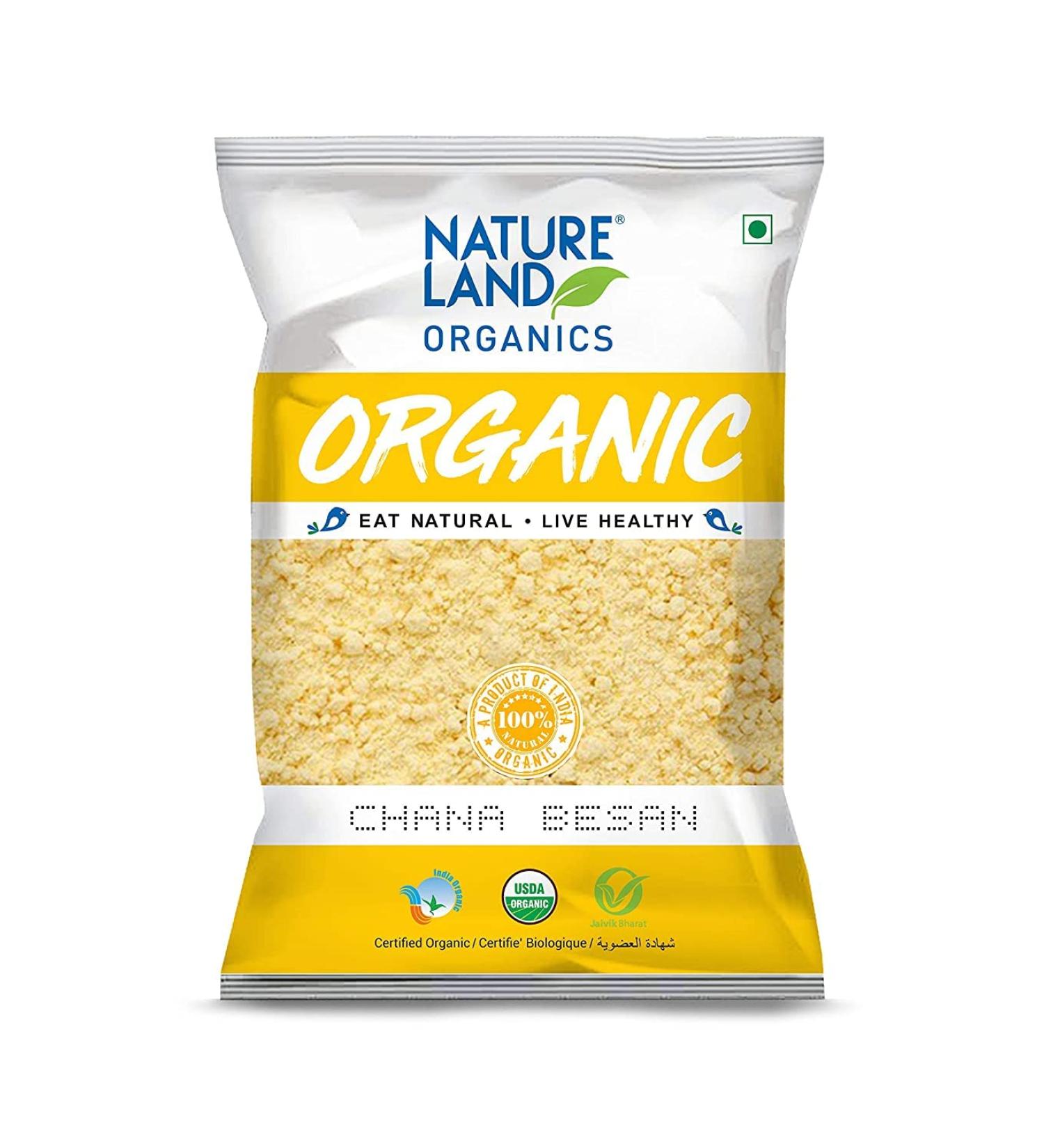 Natureland Organics Chana Besan 500 Gm - Buy Online on GoSupps.com