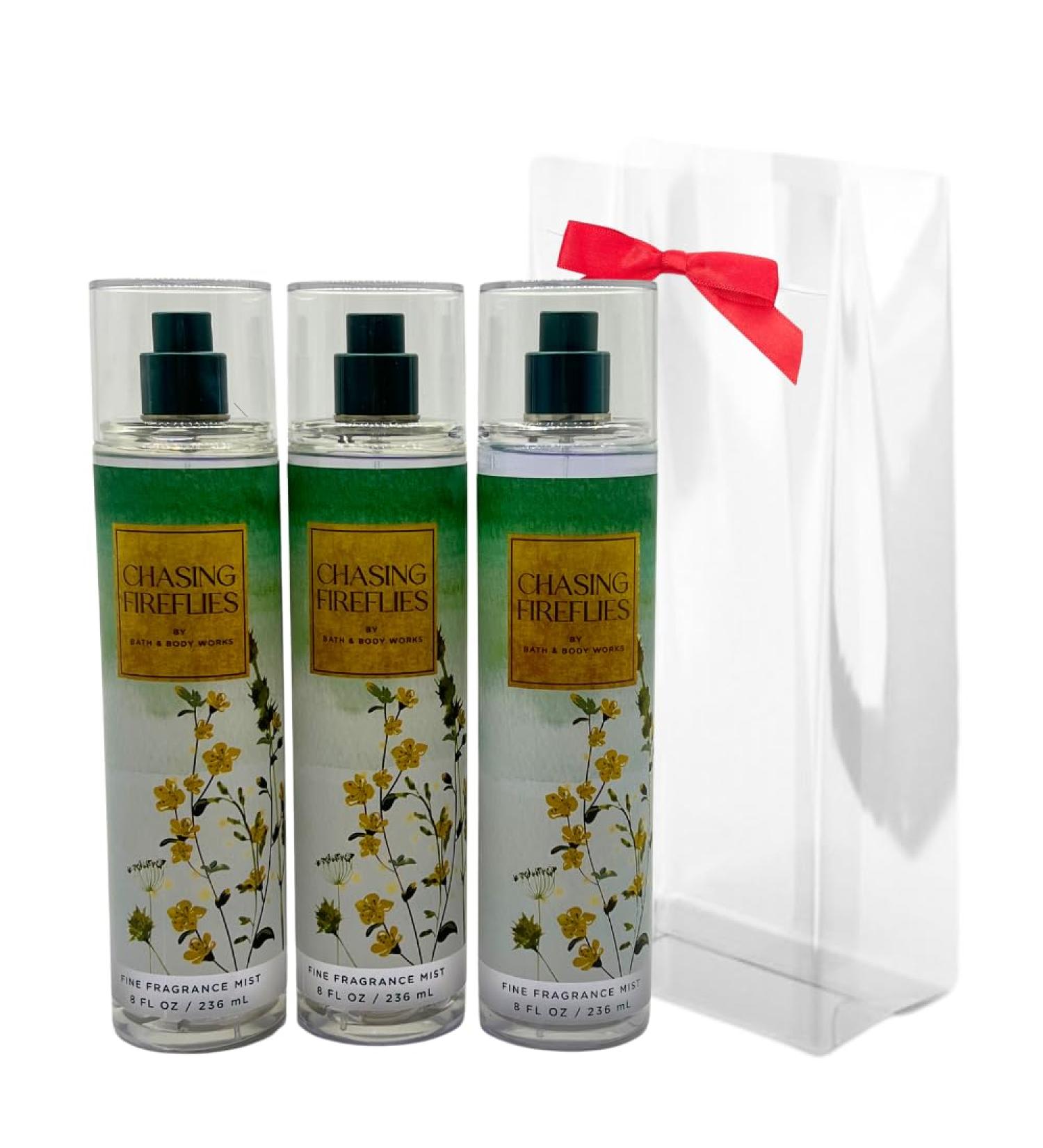 Bath & Body Works CHASING FIREFLIES Fine Fragrance Mist Gift Set with a Red Bow for Holiday 8 fl oz - Pack of 3 - Buy Online on GoSupps.com