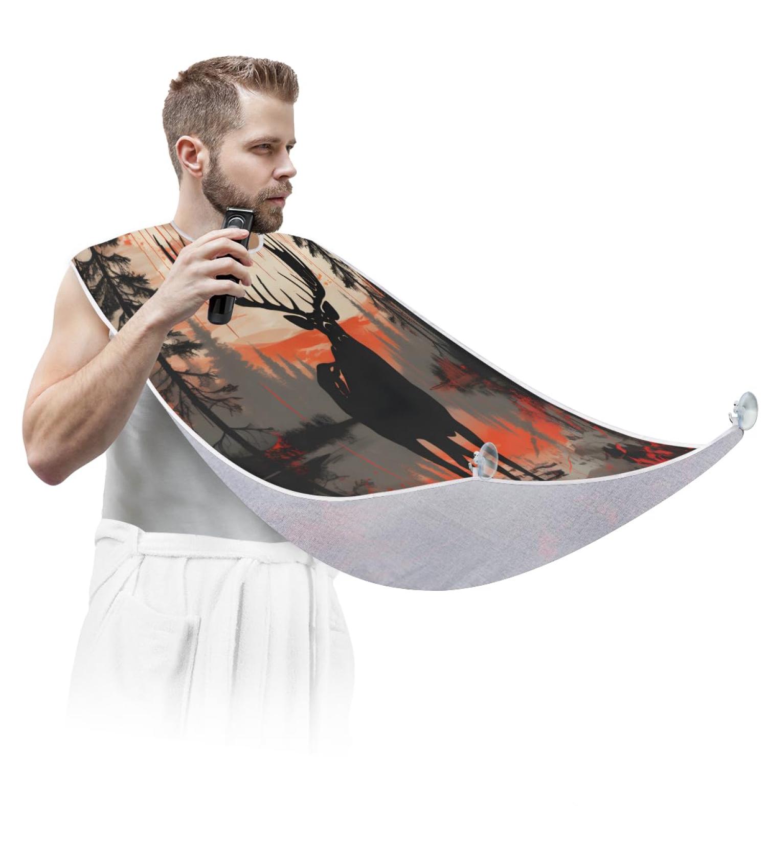 Animal Deer Beard Bib Apron - Ultimate Beard Hair Catcher for Men | Perfect Father's Day Anniversary & Christmas Gifts for Dad & Husband - Buy Online on GoSupps.com