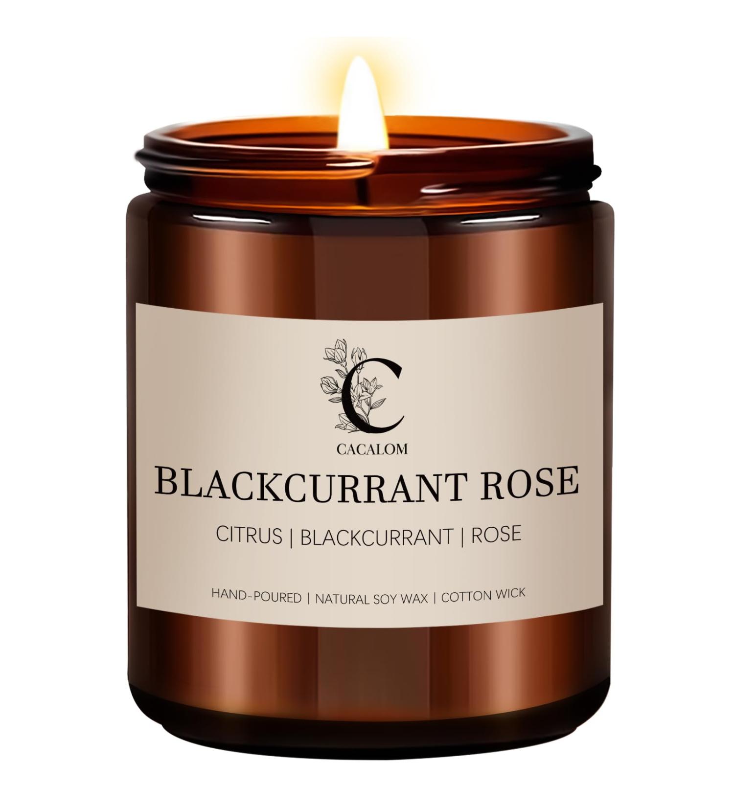 Blackcurrant Rose Scented Candles | Hand Poured Soy Wax | Long Lasting 7oz Home Fragrance for Men & Women - Shop Internationally - Buy Online on GoSupps.com