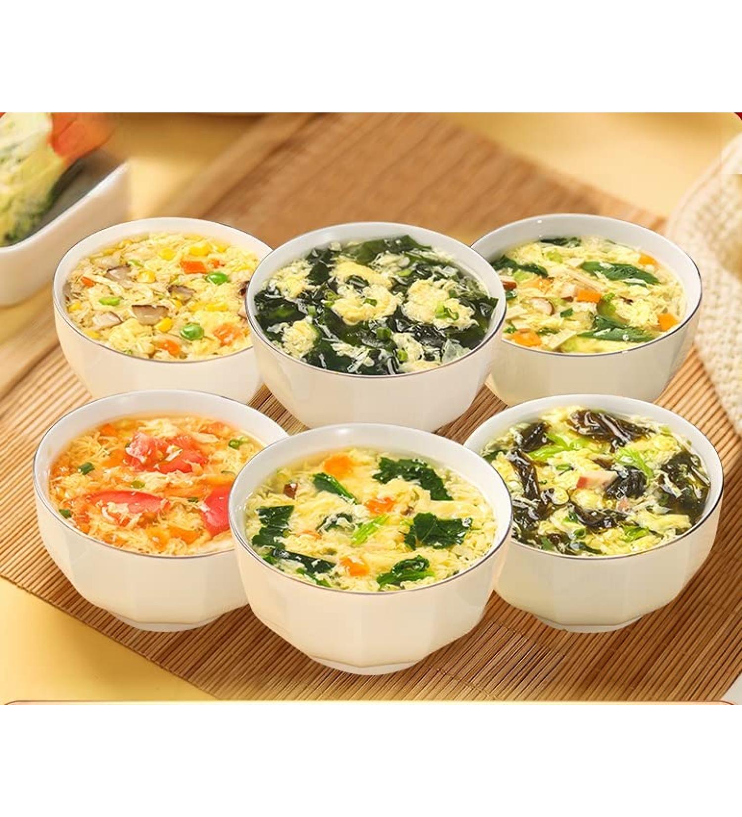 Instant Vegetable Soup Wild Green Wakame Tomato Soup Seaweed Corn Mushroom Fresh Vegetables 6g/Bag No GMO Healthy Nutritious Soup Variety Flavor Ready-to-Eat Breakfast (Mixed Flavors 10bag) Mixed flavors 10bag - Buy Online on GoSupps.com