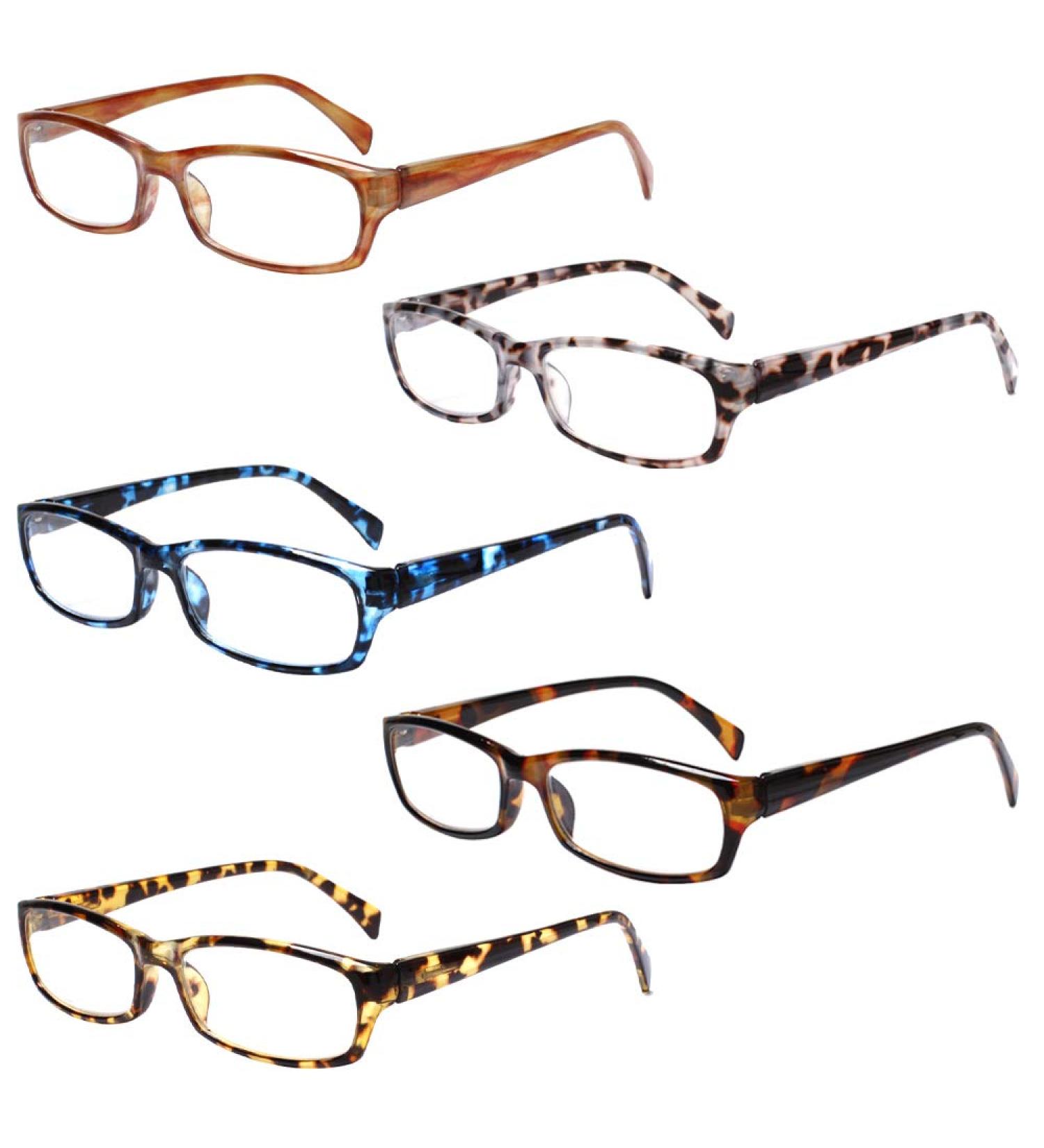 5-Pack Blue Light Blocking Computer Reading Glasses for Women and Men - Anti-Eyestrain Readers 1.5 Diopters - Mix Color - Buy Online on GoSupps.com