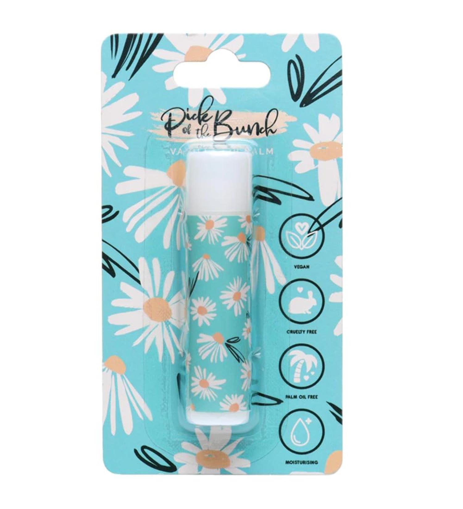 Puckator Pick of the Bunch Daisy Lane Stick Lip Balm - Vanilla - Lip Care Stick Balms Chapstick Holiday Essentials For Women Family - Lipbalm Moisturiser Exfoliator Cream - Pretty Cute Lip Blam Bam