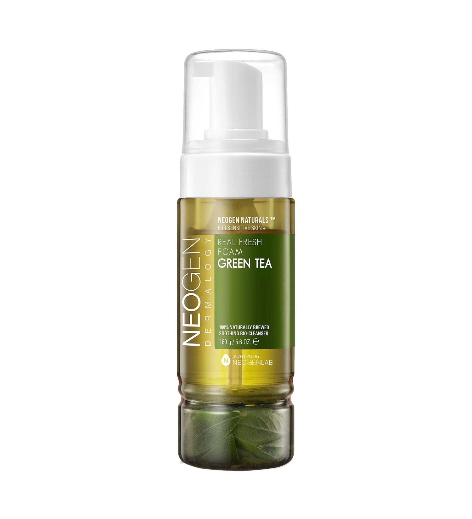 NEOGENLAB DERMALOGY Real Fresh Foam Cleanser Green Tea 5.6 Fl Oz - Soothing Korean Skin Care - Buy Online on GoSupps.com