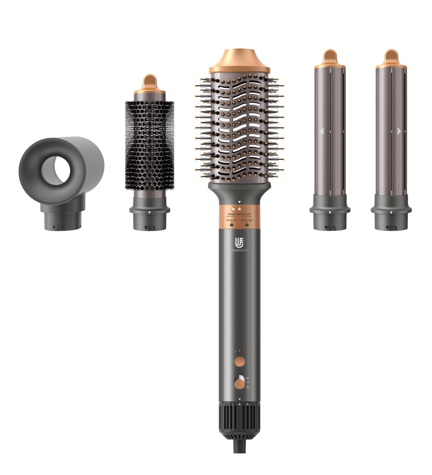 webeauty 5 in 1 Hair Dryer Brush - High-Speed Ionic Styling & Volumizing Tool (Grey Gold) | Fast Drying Curling Smoothing - Buy Online on GoSupps.com