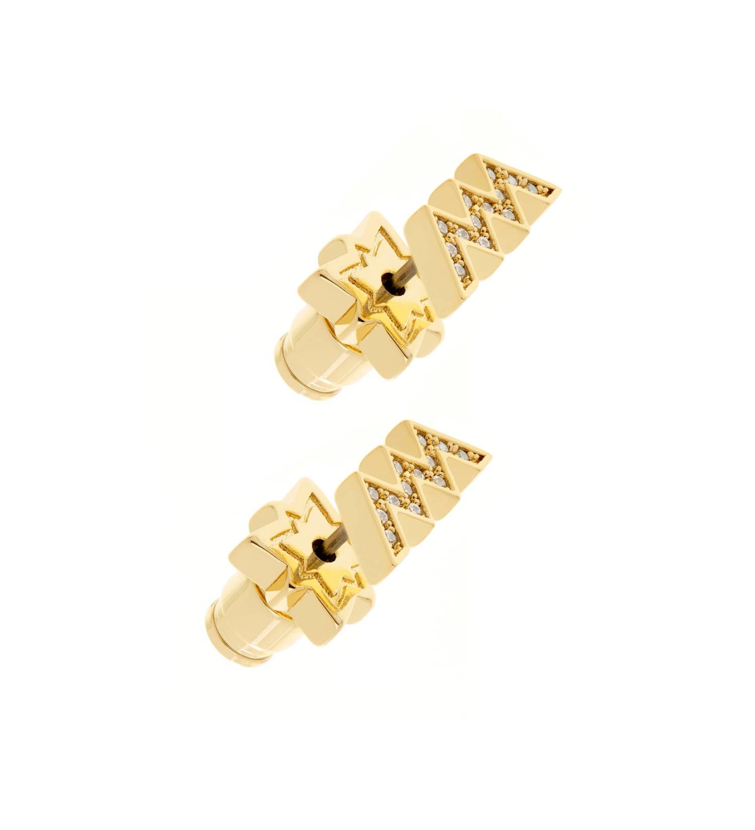 All We Are AWA Logo Pav Stud Earring (Gold Tone/Crystal) - Buy Online on GoSupps.com