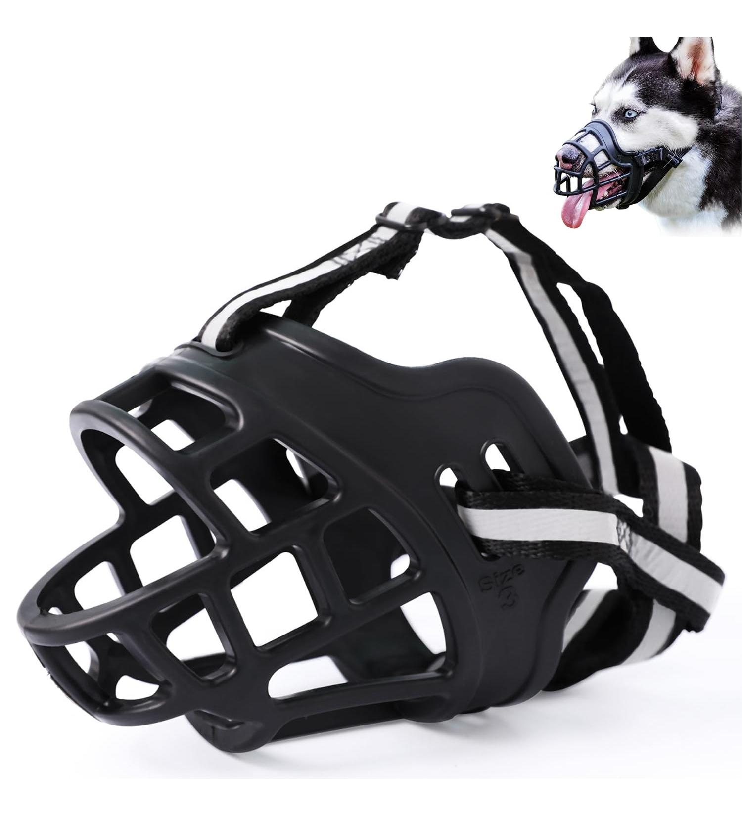 Dog Muzzle Large Breed Adjustable Basket Muzzle for Large Dogs Allows Panting and Drinking Humane Cage Dog Muzzles Prevent Biting Barking and Chewing Perfect for Grooming and Training XL - Buy Online on GoSupps.com
