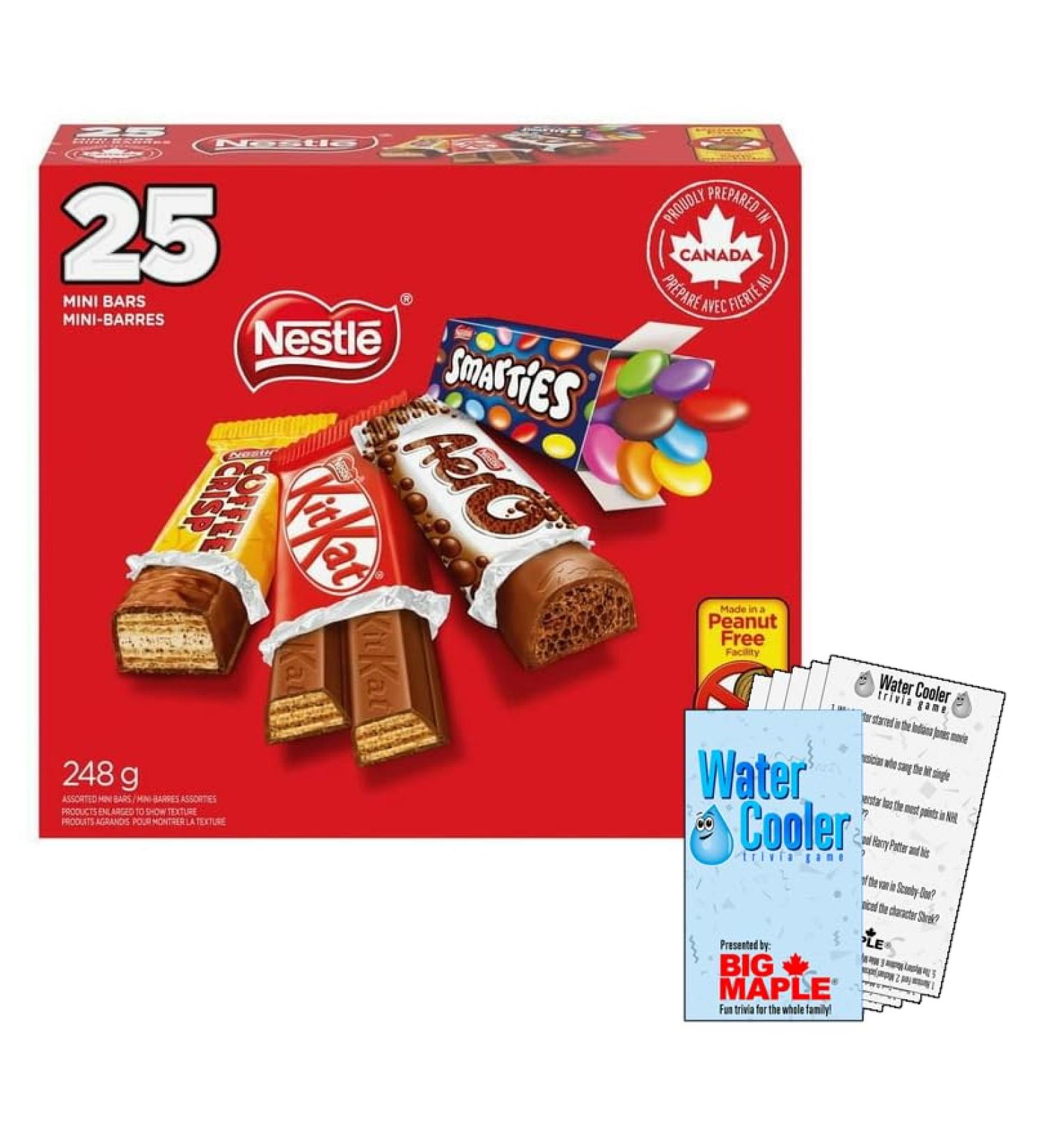 Mini Chocolate Bars Assorted Variety Pack (25 COUNT) with w/Water Cooler Trivia Game by BIG MAPLE. Delicious Candy Snack for Christmas Easter Birthday Party Office - Buy Online on GoSupps.com