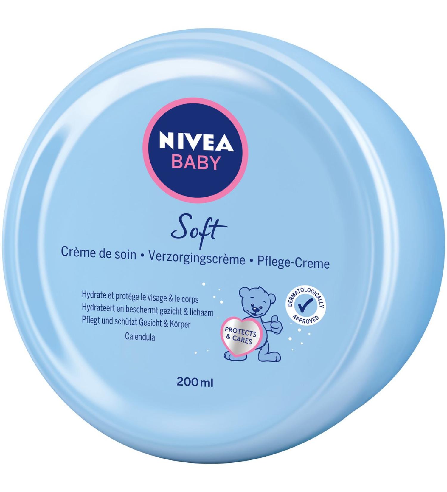 NIVEA Baby Soft Care Cream - 24-Hour Moisturizing with Calendula - 200ml - Buy Online on GoSupps.com