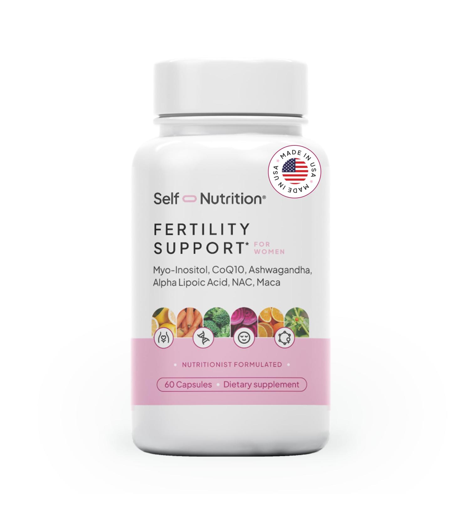 SELF NUTRITION Fertility Support for Women | Conception for Her Coenzyme Q10 Ashwagandha Myo-Inositol & More| Support Cycle Regularity & Ovulation| Vegan Non-GMO USA Made-60 Capsules - Buy Online on GoSupps.com