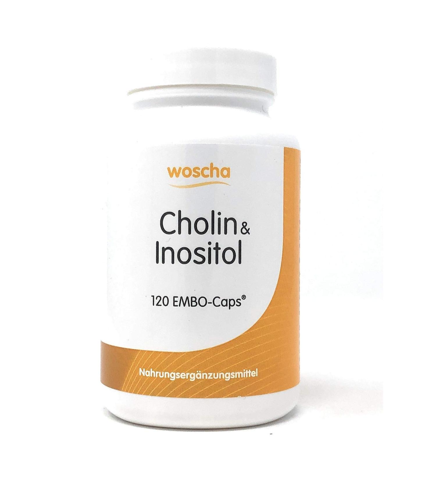 Buy Woscha Choline & Inositol 120 Embo-CAPS (118g) | Vegan Dietary Supplement for Optimal Health - Fast Worldwide Shipping - Buy Online on GoSupps.com