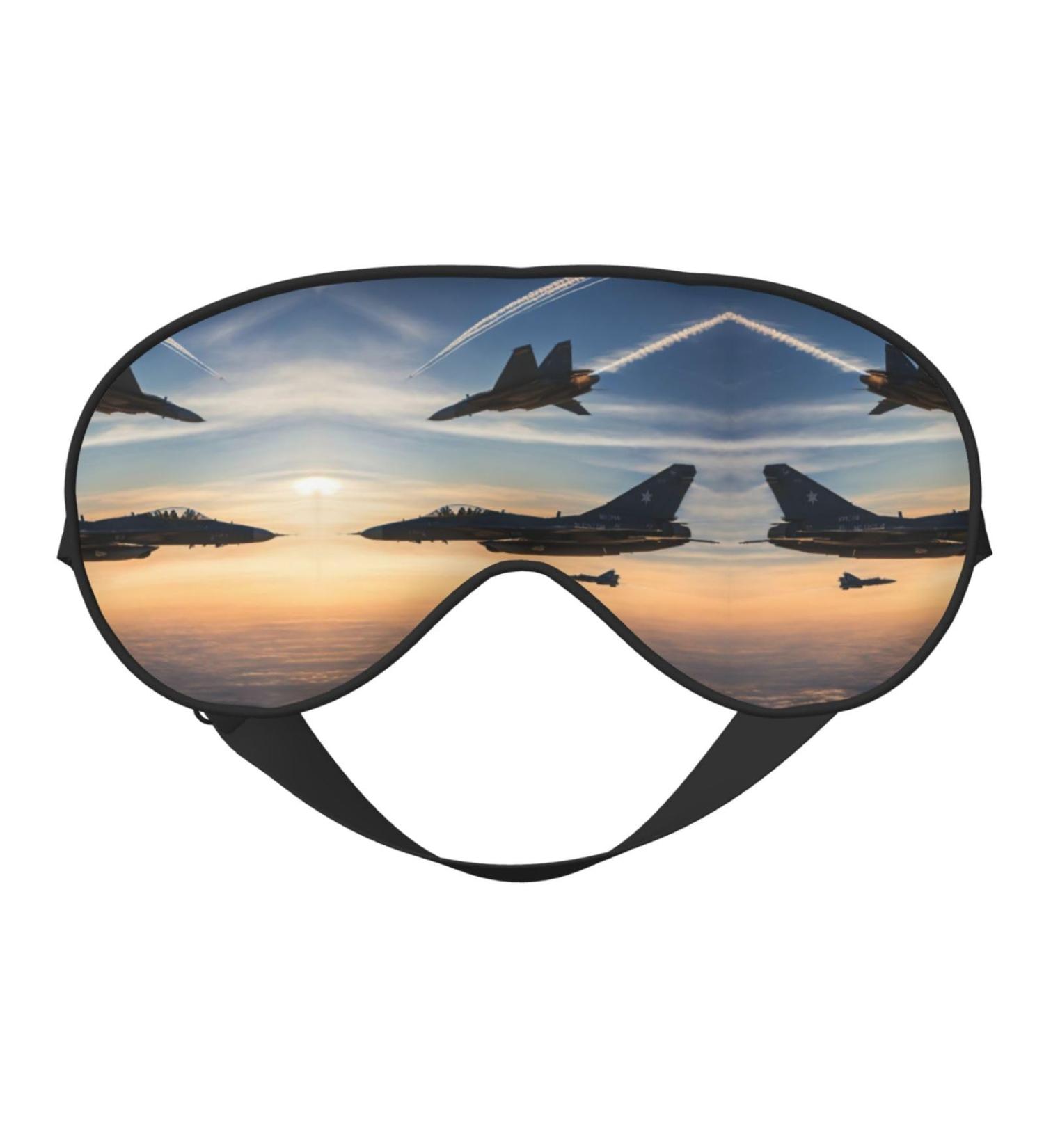 Aircraft Fighter Jets Unisex Sleep Mask - Double-Sided Eye Mask for Sound Sleep & Skin Care - Buy Online on GoSupps.com