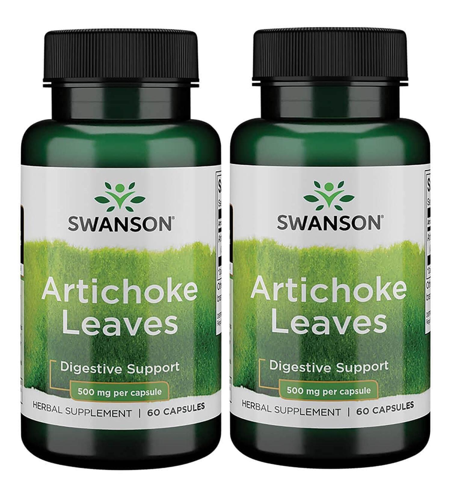 Swanson Artichoke Leaves 500mg 60 Capsules (2 Pack) - Cynara Scolymus Supplement - Buy Online on GoSupps.com