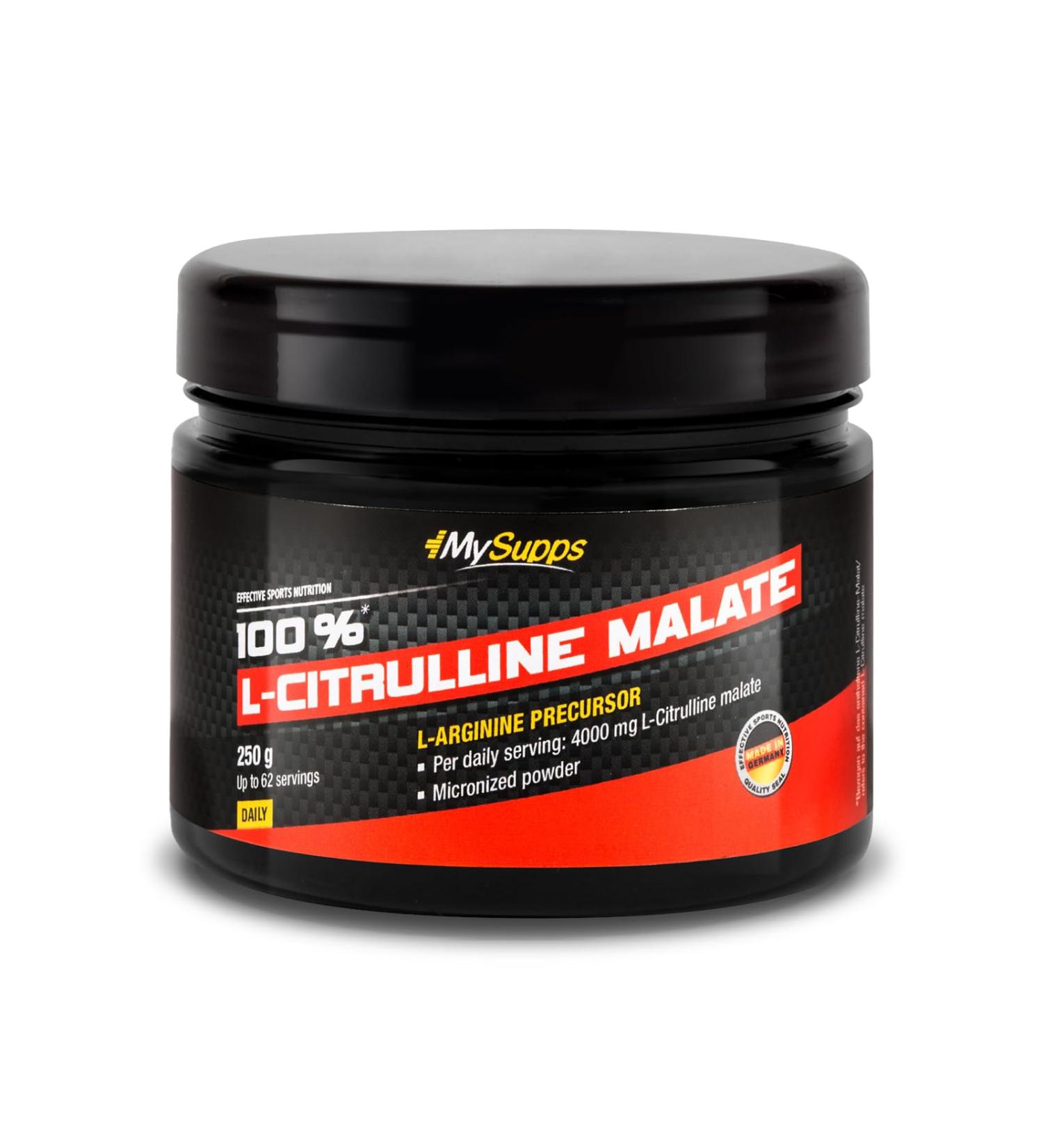 My Supps L-Citrulline Malate Powder 250g | Vegan & Highly Dosed | 4000mg + Vitamin B6 | Premium Amino Acid Supplement Made in Germany - Buy Online on GoSupps.com