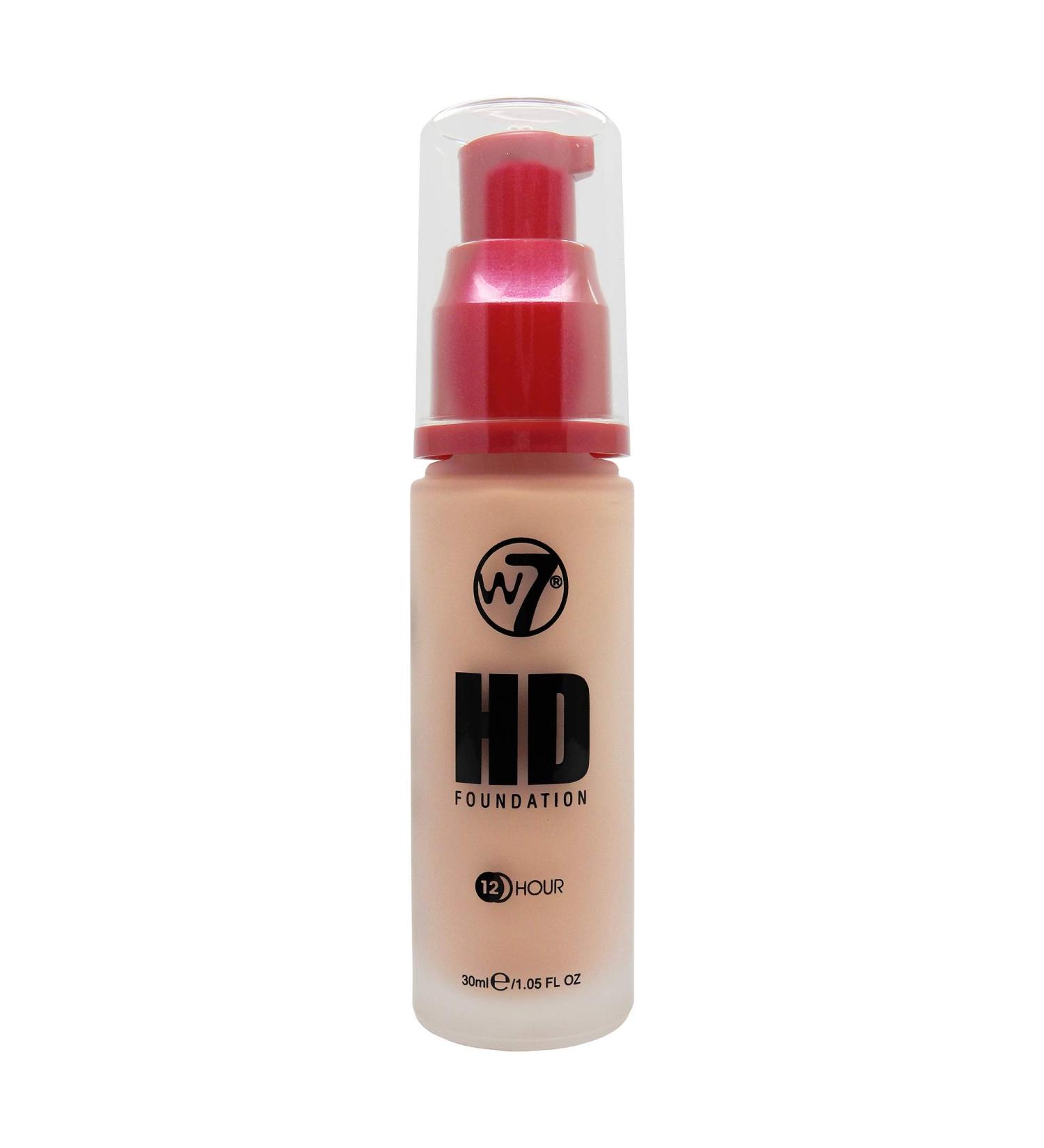 W7 HD Foundation - Rich & Creamy Matte Formula | Medium Lasting Coverage | Natural Beige | Cruelty Free Vegan | 20 Shades - Buy Online on GoSupps.com