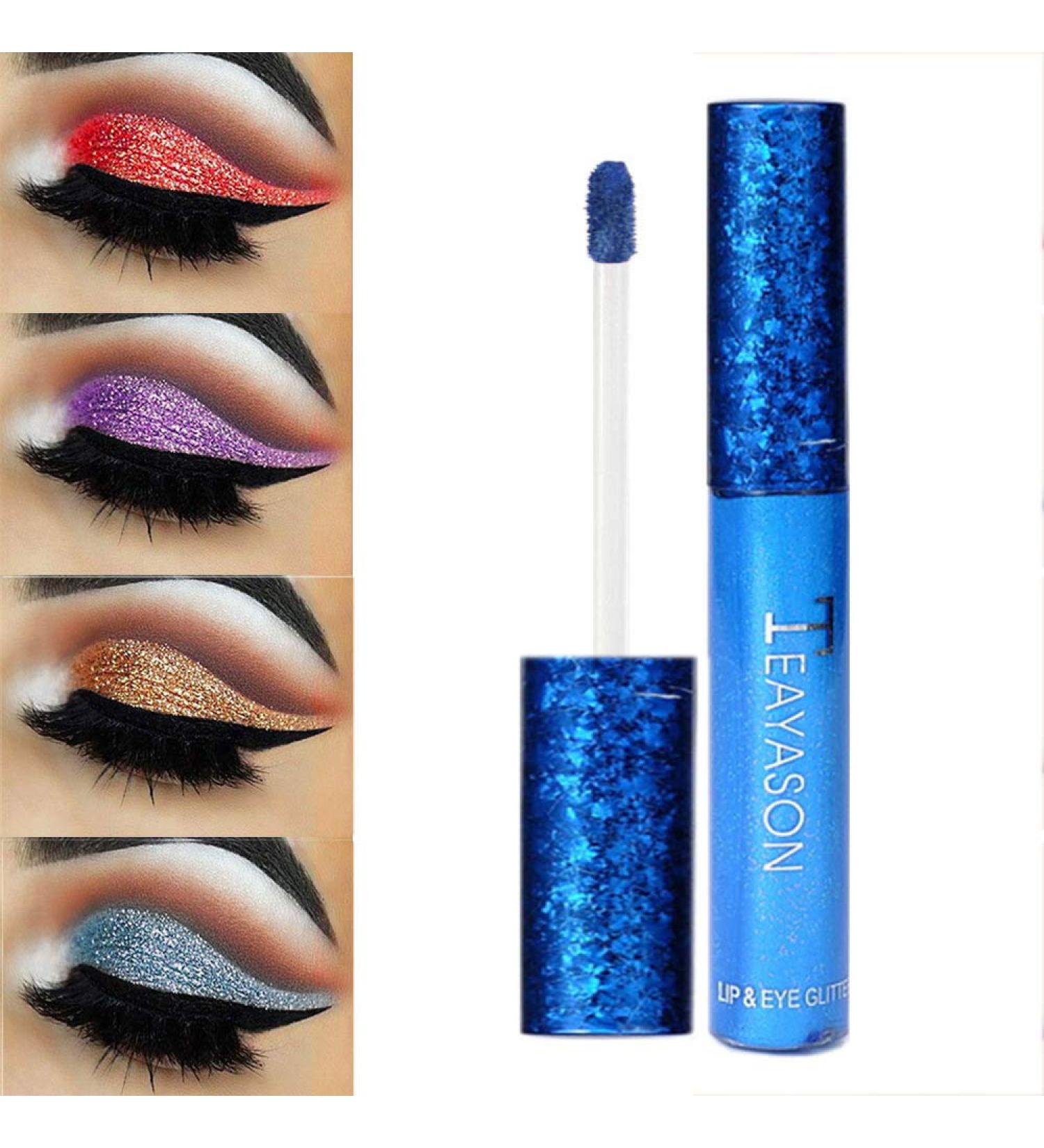Kisshine Shimmer Blue Liquid Eye Shadow - High Pigment Party Cosmetics Gift for Women and Girls - Blue 4 - Buy Online on GoSupps.com