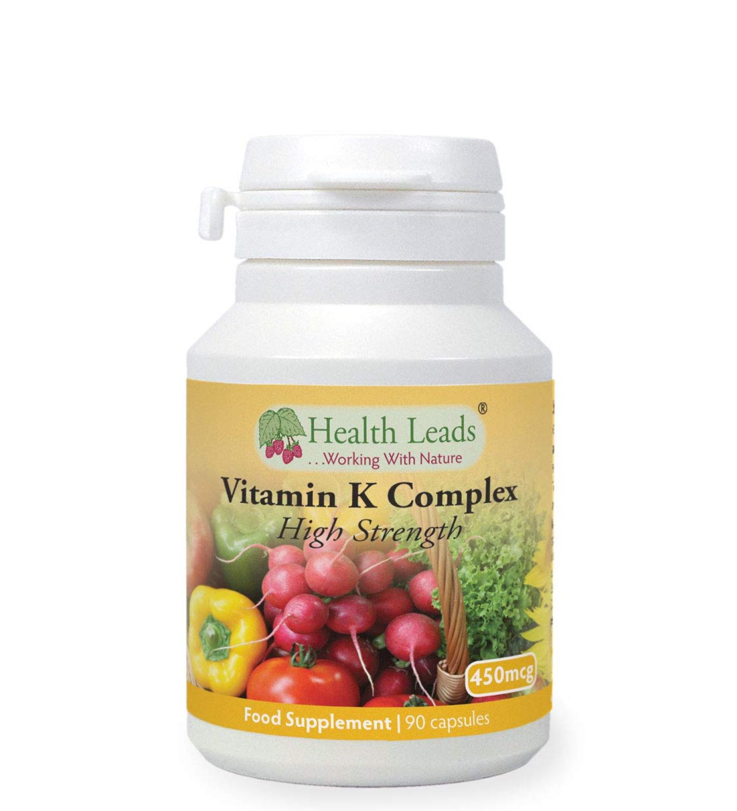 Vitamin K Complex 450g x 90 Capsules | Magnesium Stearate Free | Made in Wales | Supports Bone Health & Blood Clotting - Buy Online on GoSupps.com