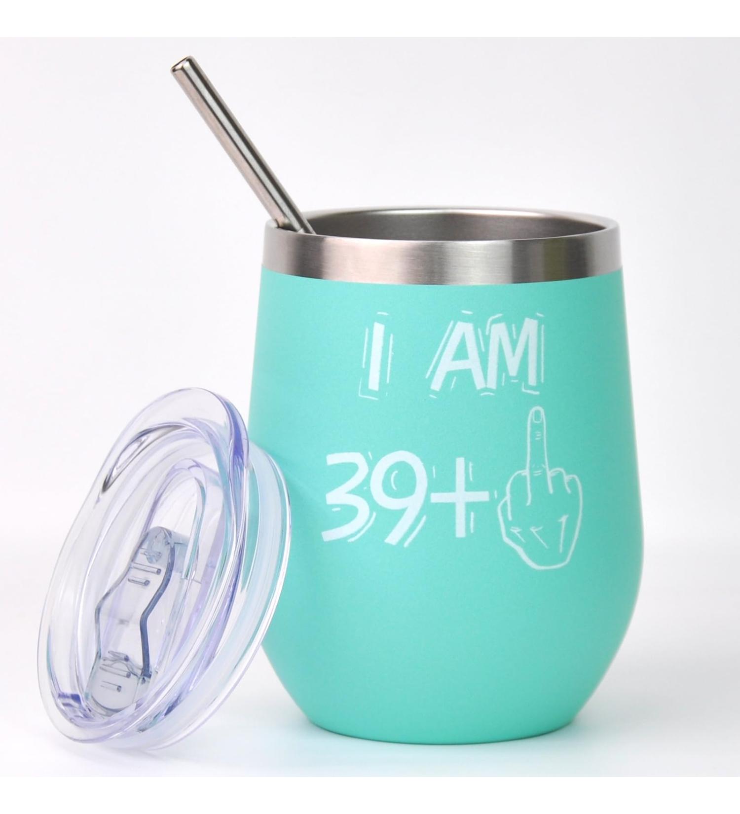 Bokalaka 40th Birthday Gift for Women - Stainless Steel Winegrowers 350ml Blue - Perfect 40th Birthday Idea - Buy Online on GoSupps.com