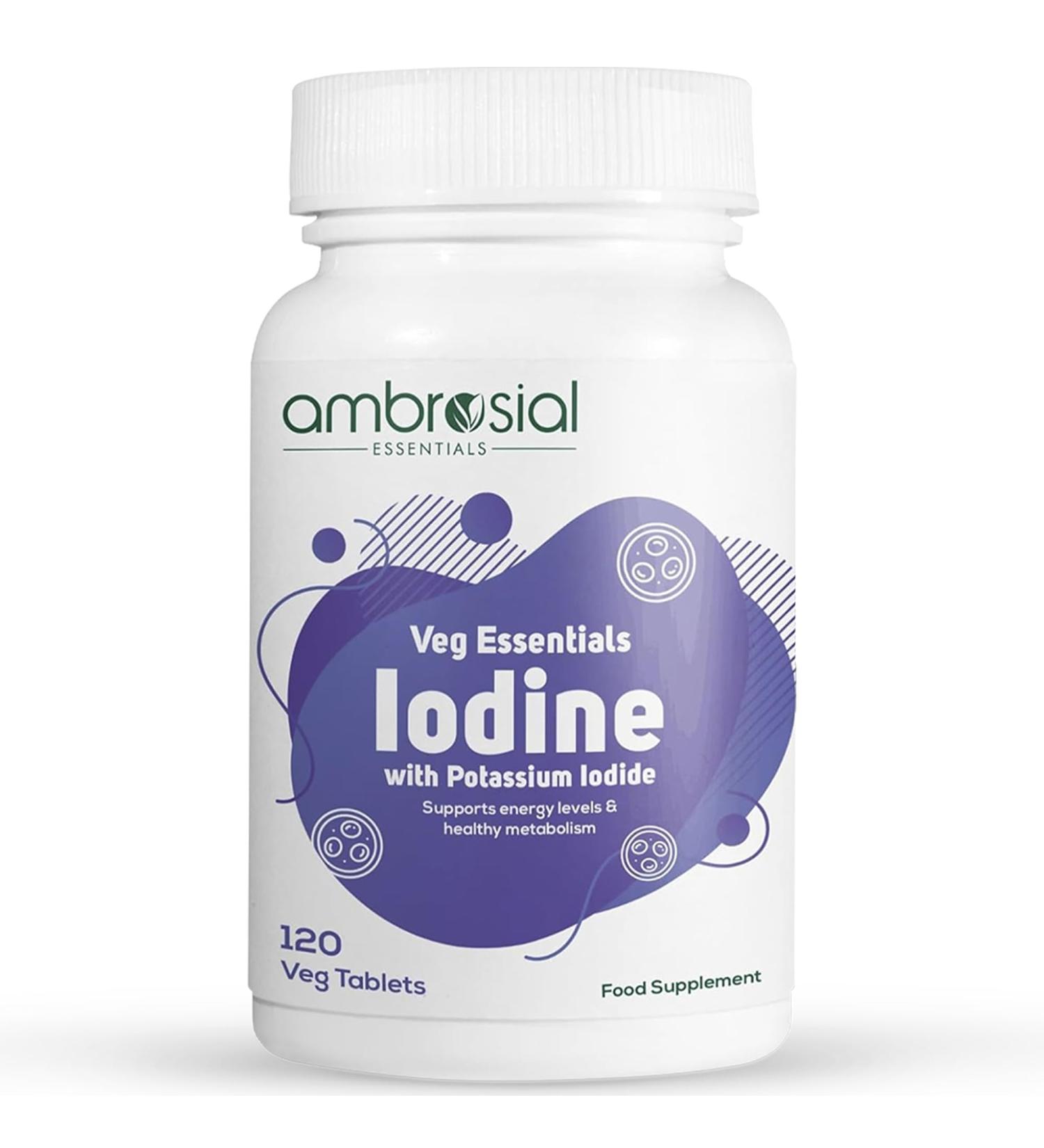 Ambrosial Iodine 5000mcg (Pack of 1-120 Tablets) 120 Count (Pack of 1) - Buy Online on GoSupps.com