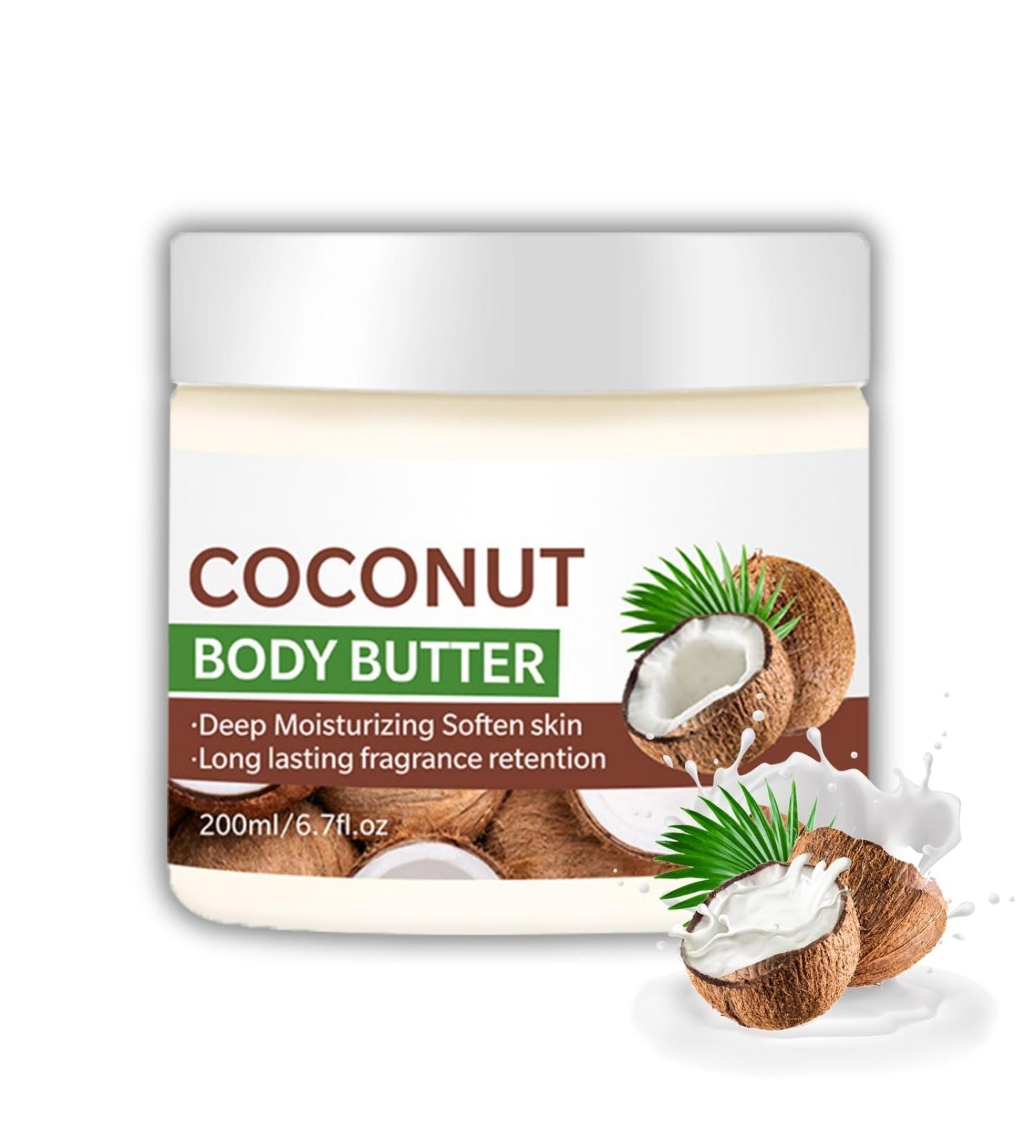 Coconut Body Butter - Body Butter for Moisturizing & Repairing - Body Butter for Women - Body Lotion for Dry Skin - Coconut Body Oil for Soften & Smooth Skin - Coconut Moisturiser - Buy Online on GoSupps.com