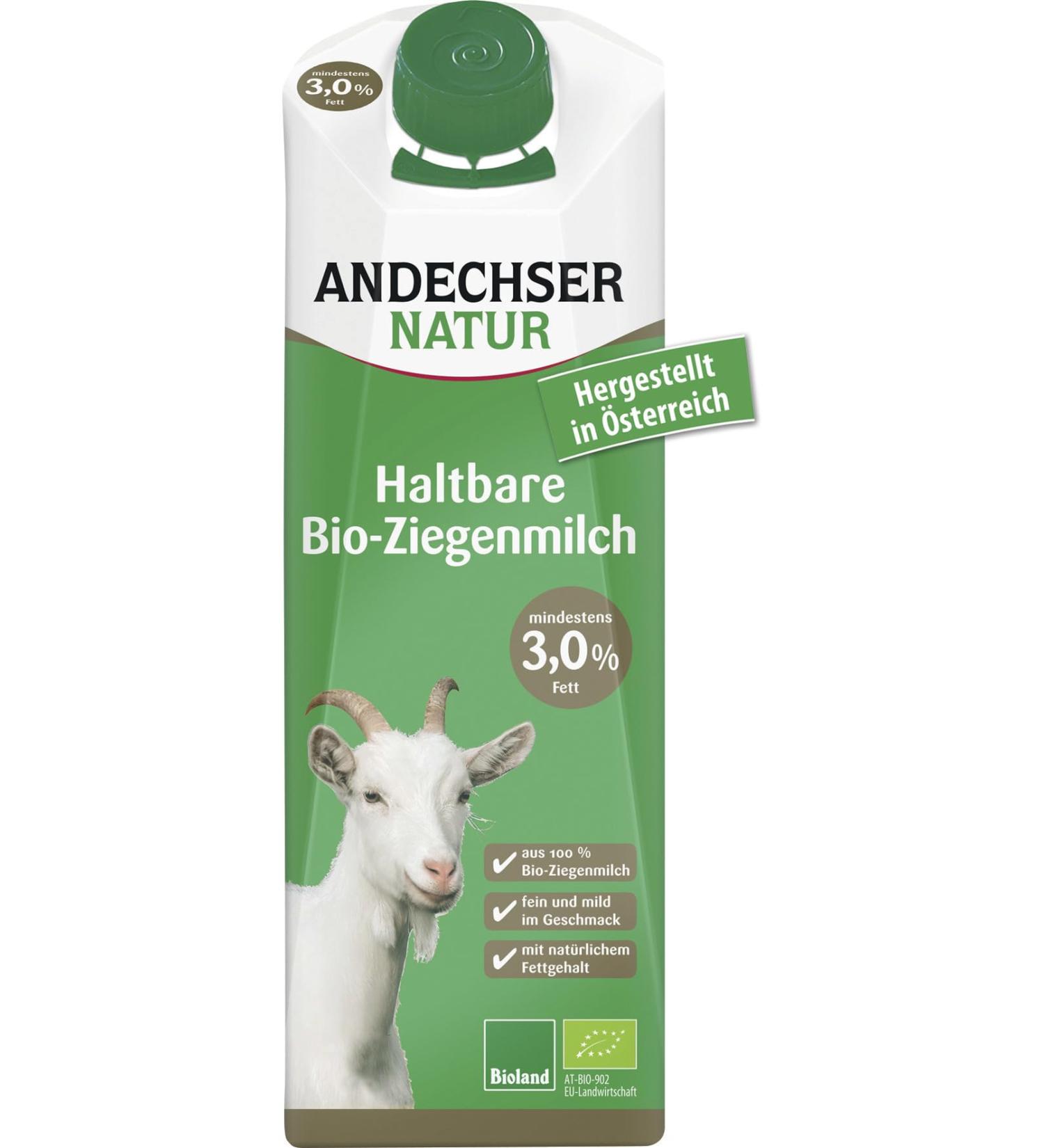 Andechser Natur Organic Long-life Goat's Milk 3.0% (2 x 1 l)