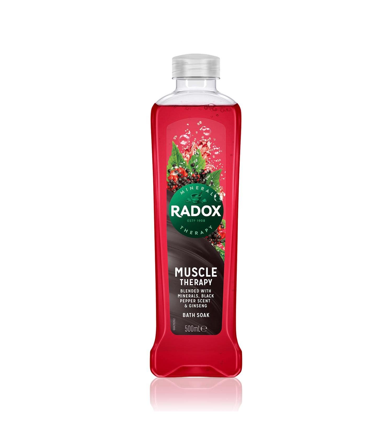 Radox Muscle Soak Bath Therapy 500ml - Clary Sage & Sea Minerals | Relax & Relieve Muscle Tension - International Shipping Available - Buy Online on GoSupps.com