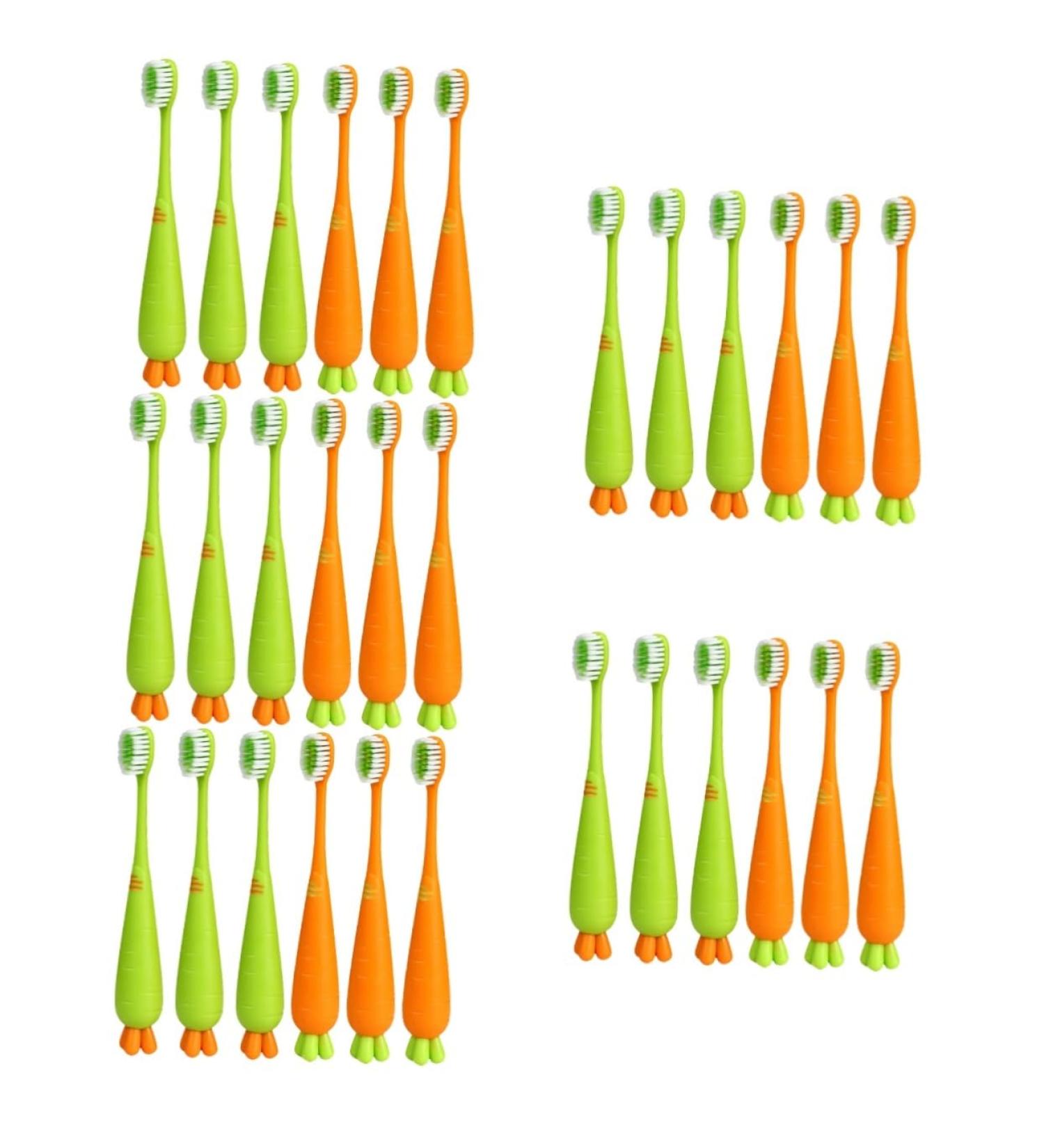 Minkissy 30 Pack Carrot Toothbrushes for Kids - Soft Bristles Children's Travel Toothbrushes - Bulk Kids' Oral Care - Buy Online on GoSupps.com