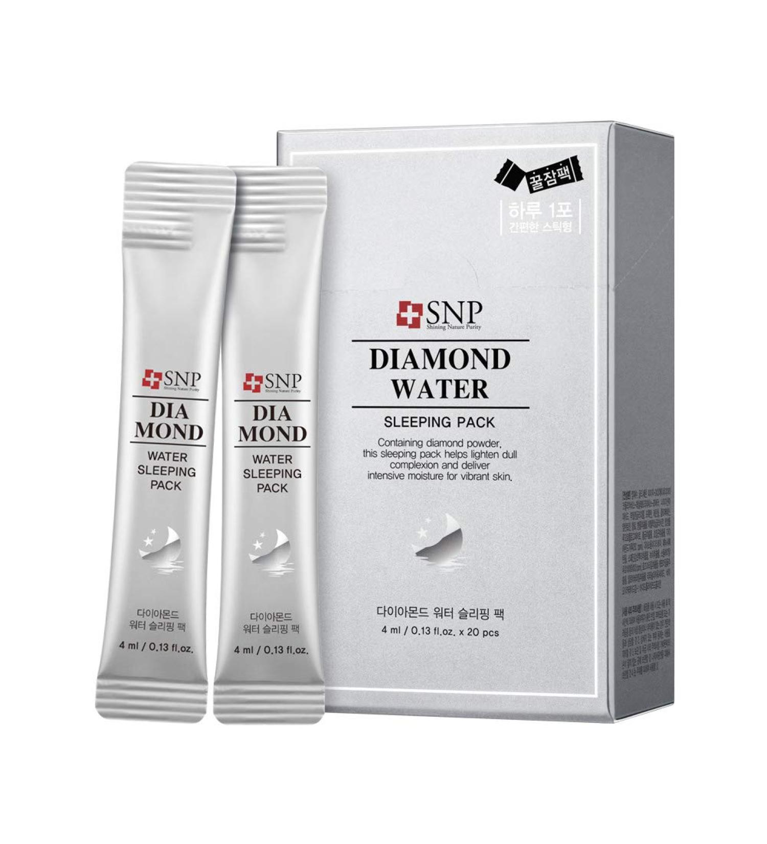 SNP Diamond Water Sleeping Pack | Hydrating Overnight Face Masks | Brightening & Tightening Skincare for All Skin Types | Korean Beauty | 20 Pack - Buy Online on GoSupps.com