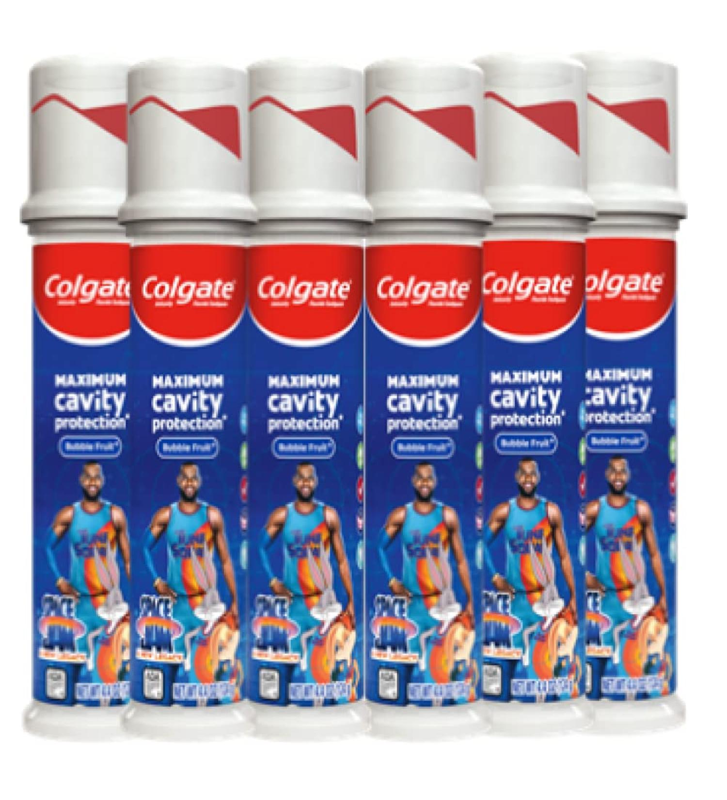 Colgate Kids Toothpaste with Fluoride, Anticavity Protection, Space Jam, Mild Bubble Fruit Flavor - 6 Pack (Ages 2+) - Buy Online on GoSupps.com