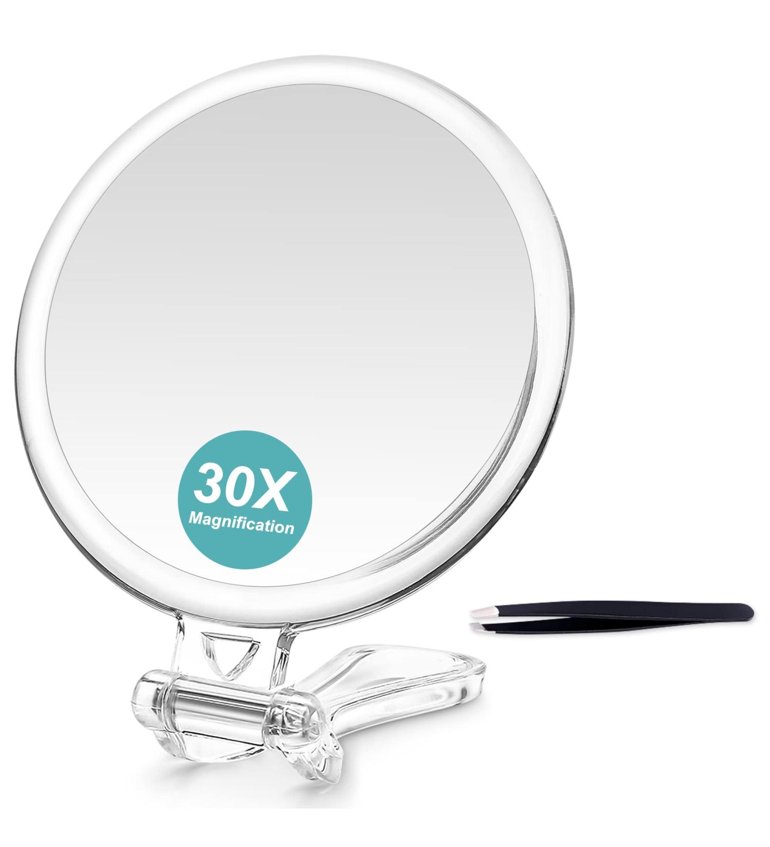 B Beauty Planet 30X Magnifying Mirror | Two Sided 30X/1X Magnification | Folding Makeup Mirror for Makeup Application, Tweezing, Blackhead & Blemish Removal | Handheld/Stand Use | 5IN - Buy Online on GoSupps.com