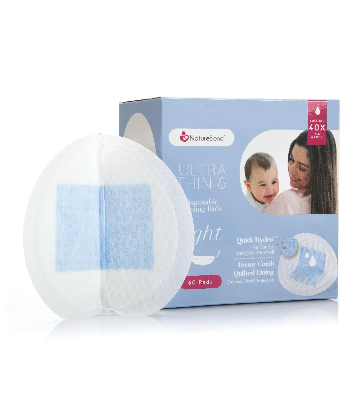 Naturebond Disposable Breastfeeding Inserts - Ultra Thin Strongly Absorbent & Contoured - 60 Pieces for Ultimate Comfort - Buy Online on GoSupps.com