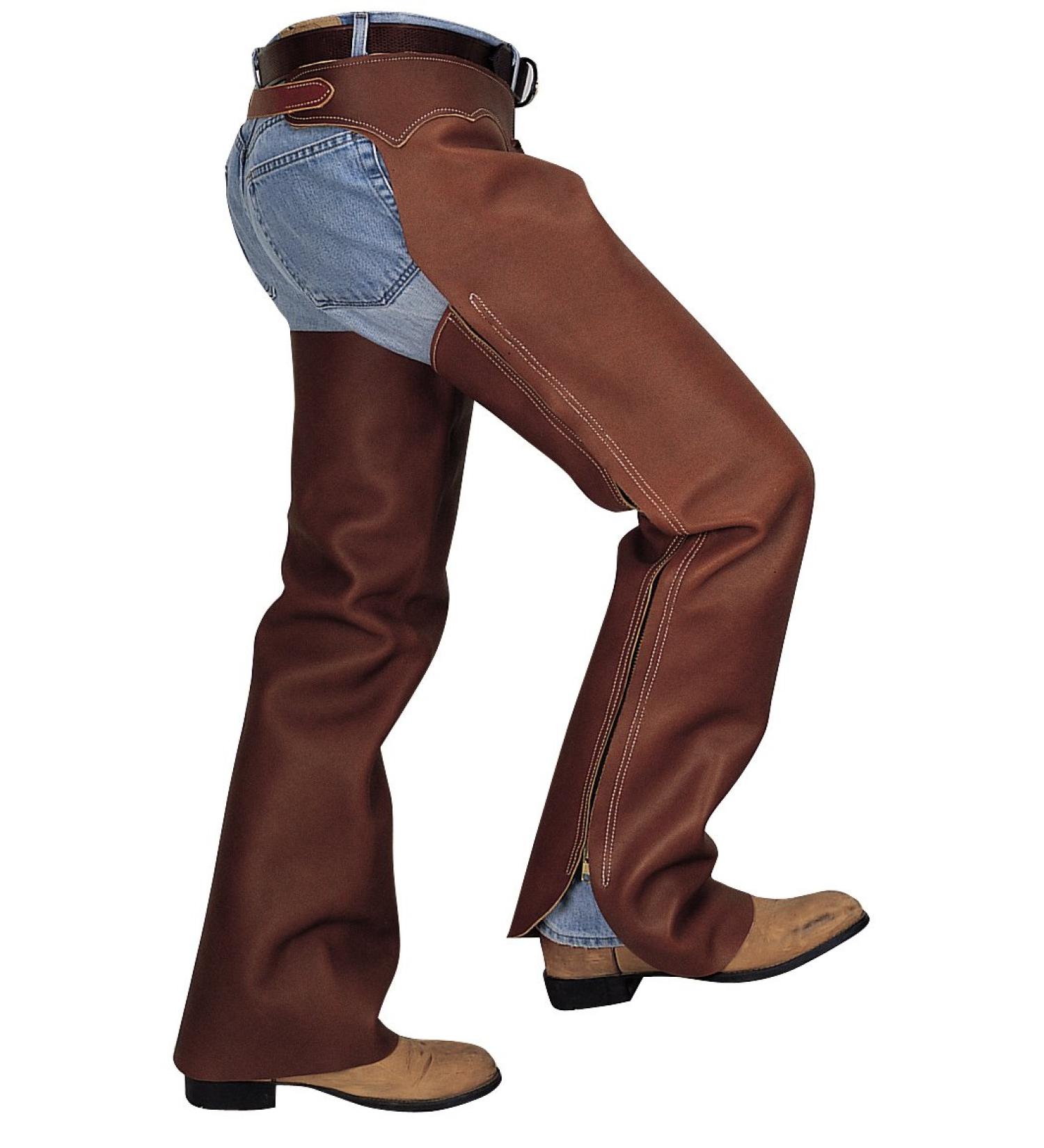 Weaver Leather Shotgun Grain Work Chaps Brown Medium