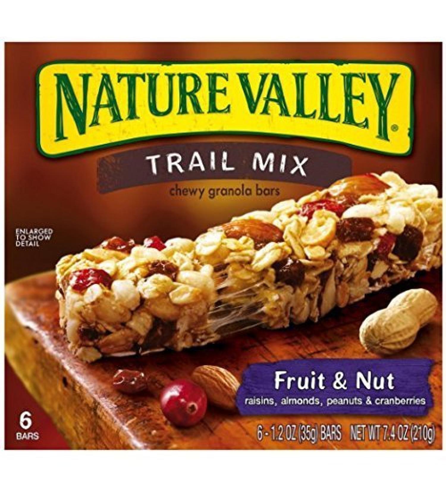Nature Valley Fruit and Nut Trail Mix Chewy Granola Bars 6 Count Box (Pack of 4)