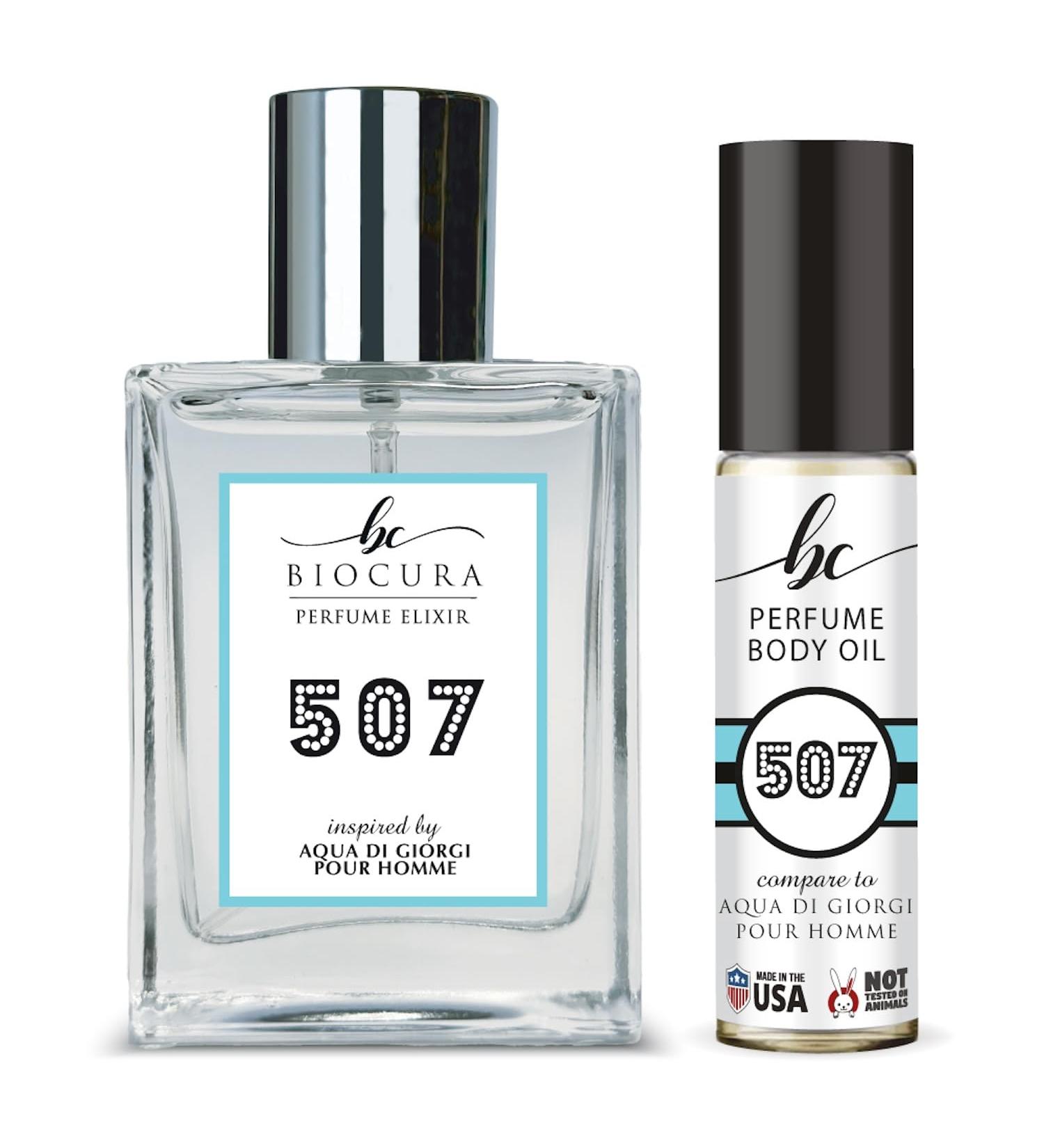BC Perfume 507 Spray + Body Oil Set Impression of Aqua Di Giorgi Pour Homme Travel Size Refillable Bottle Long Lasting Blend Sample For Men / 10ml+50ml - Buy Online on GoSupps.com