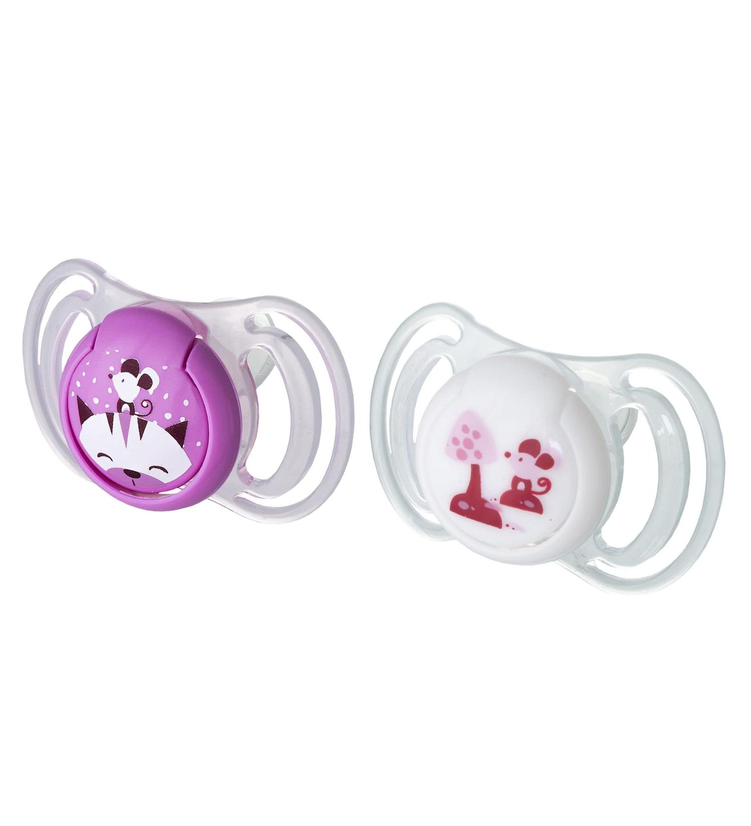 Neobaby Light Pacifier with Anatomical Silicone Lid - Maxi 12 Months + 2 Pieces - Pink - Shop Internationally - Buy Online on GoSupps.com
