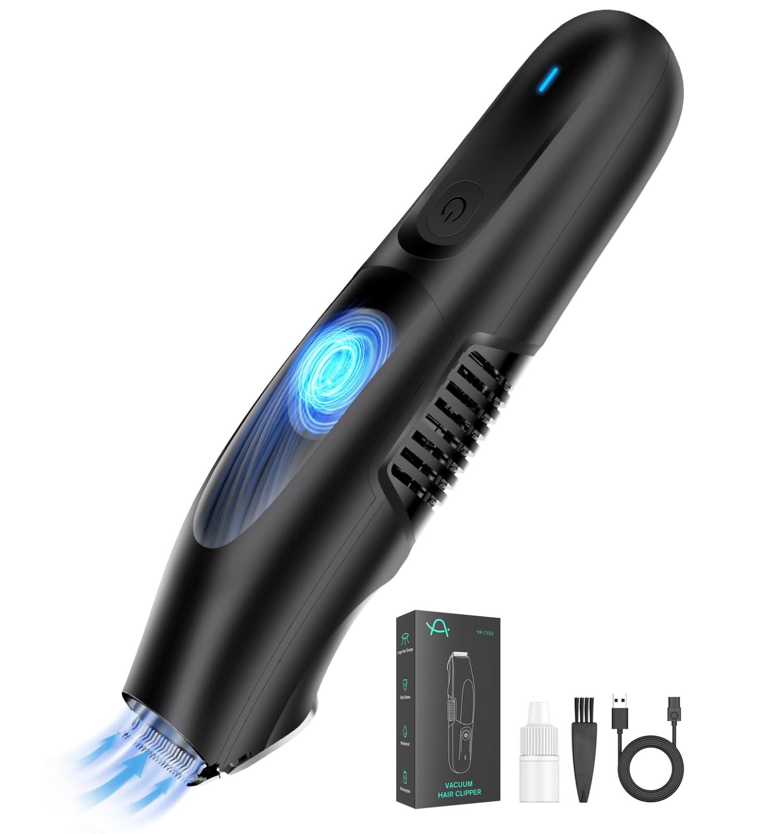 ASAHINA Body Hair Trimmer for Men Electric Vacuum Hair Suction Trimmer Waterproof Hair Clippers Wet/Dry Use Rechargeable Pubic Hair Ball Groomer Groin Hair Hygiene Razor Chest Hair Trimmer Dark Black - Buy Online on GoSupps.com