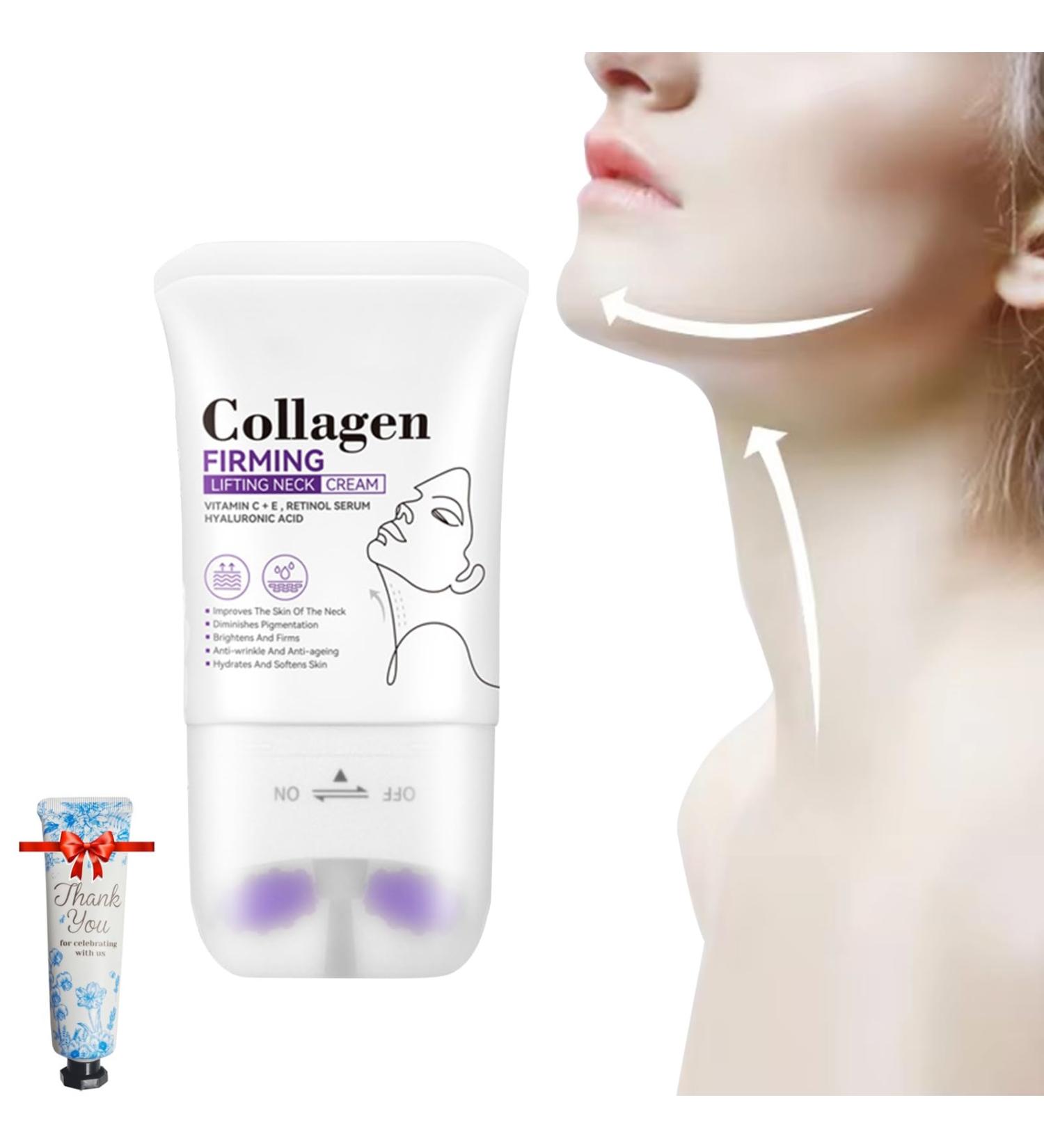 Collagen Neck Cream Roller Neck Cream Firming Collagen Neck Cream Anti-wrinkle and Firming for Face and Neck - Anti-aging Neck and D collet (1PACK) - Buy Online on GoSupps.com